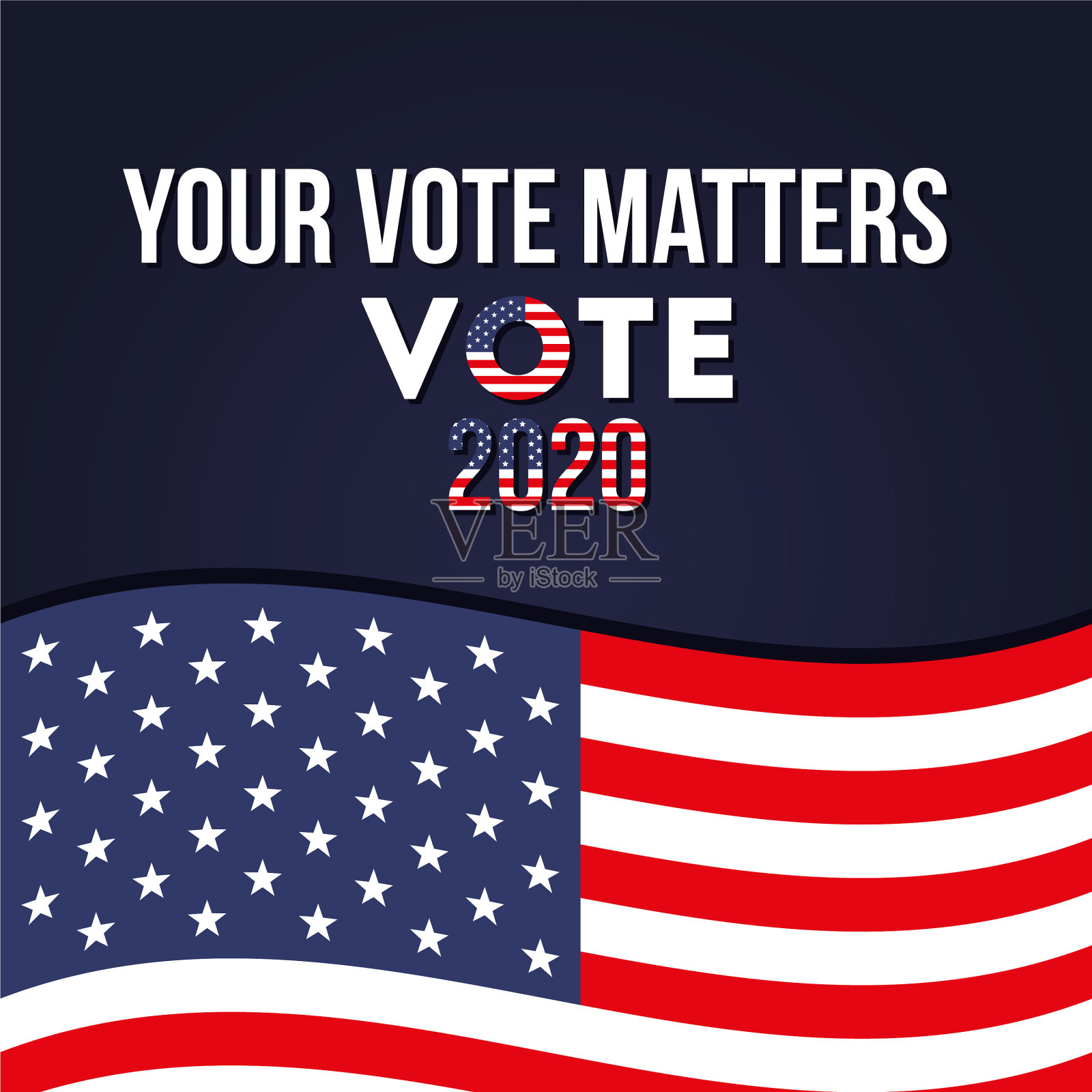 你的投票事关2020年美国国旗设计插画图片素材