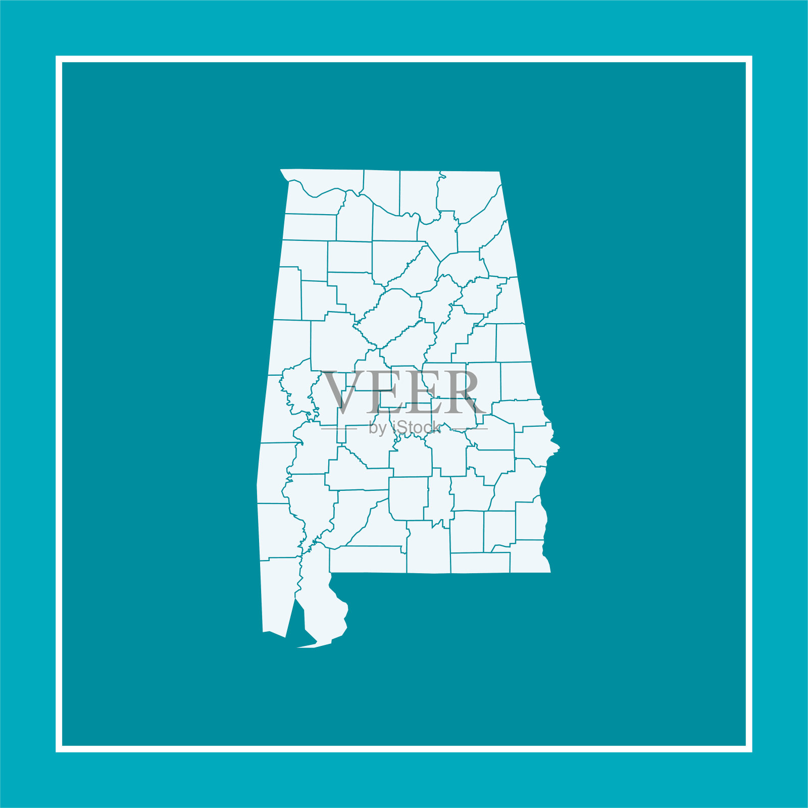 阿拉巴马州地图插画图片素材