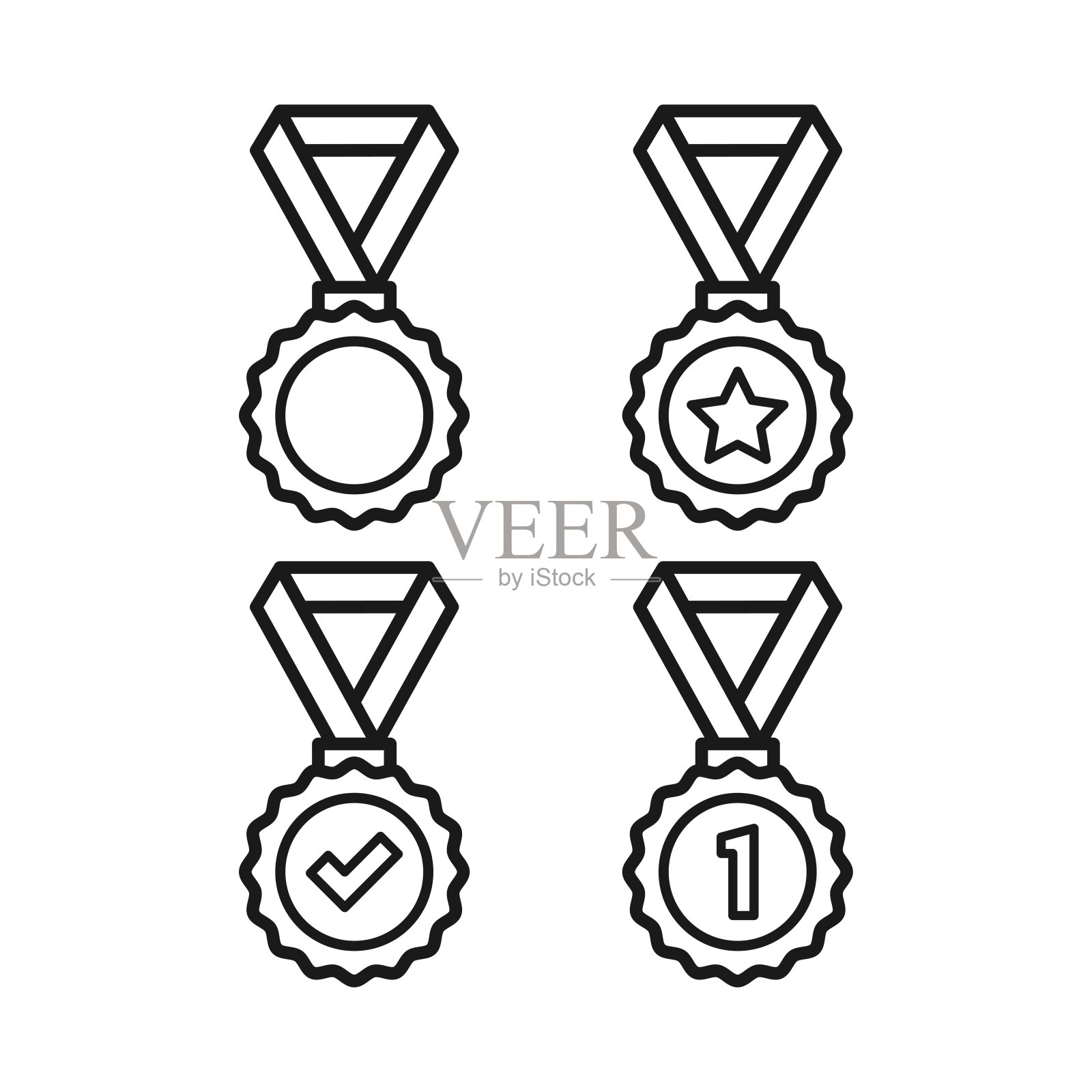 奖项图标在时尚的平面设计，奖章图标图标素材