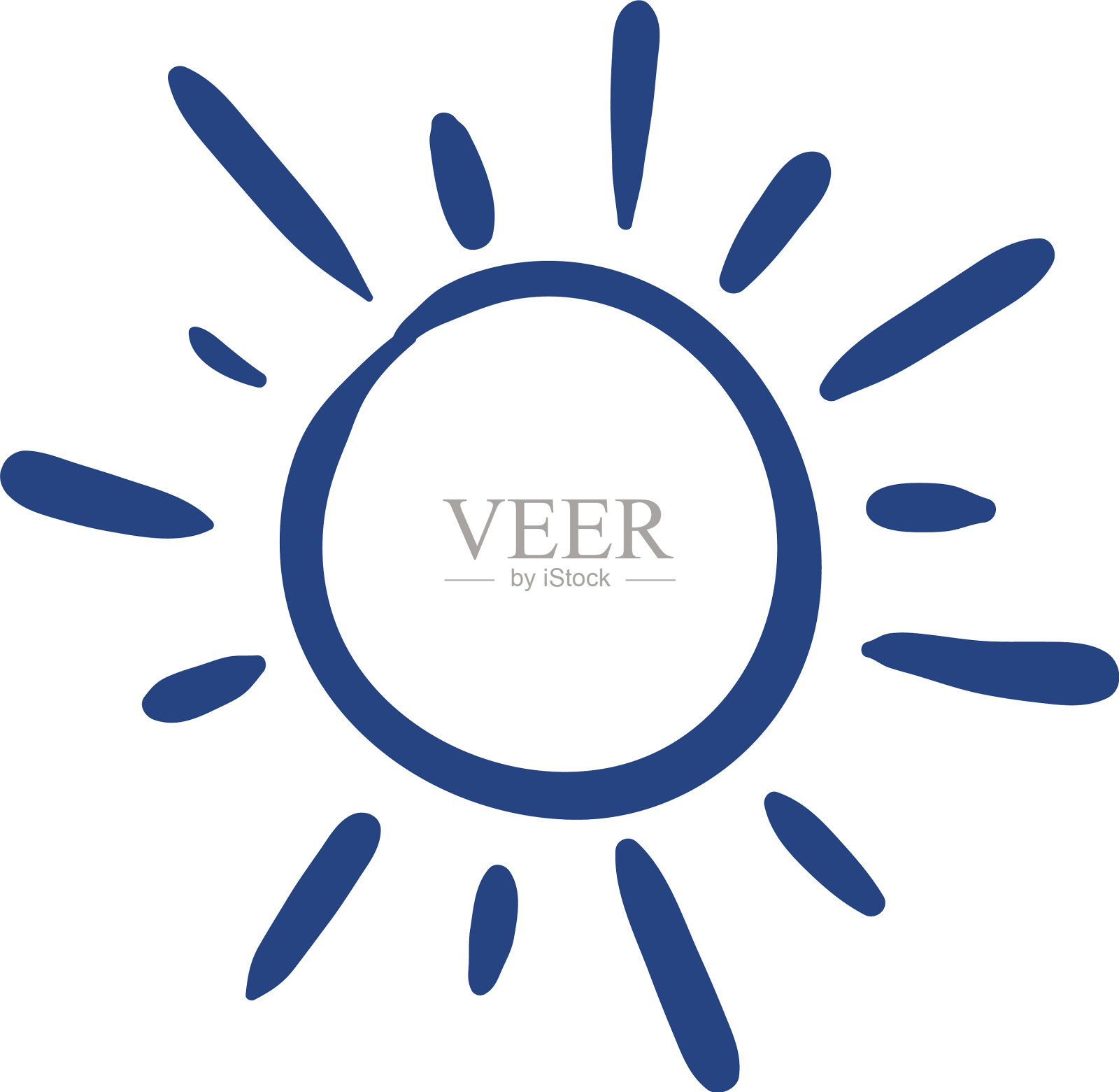 太阳夏季自由形式的风格图标插画图片素材