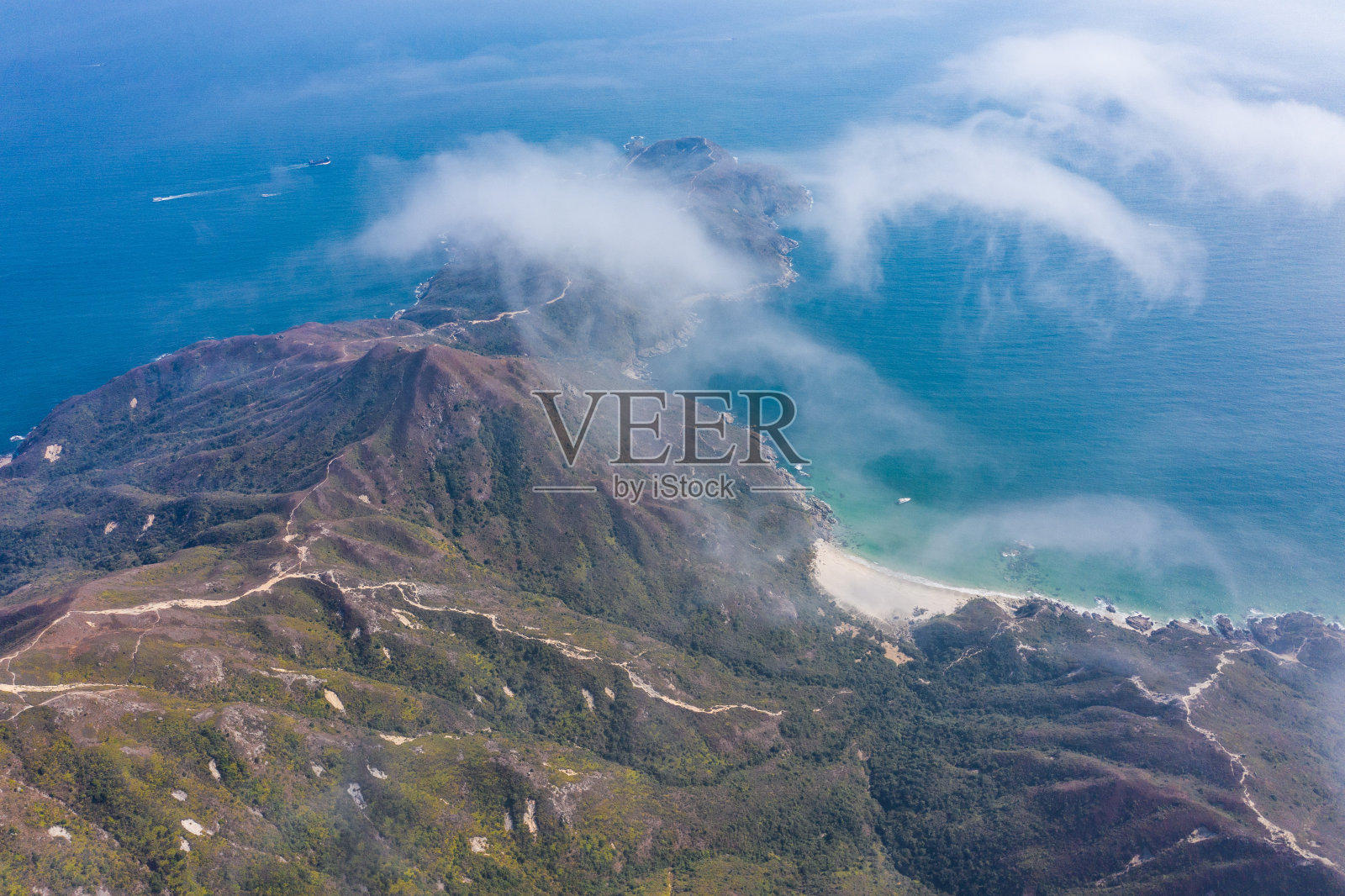 香港西贡郊野公园大浪湾附近半岛部分白天户外鸟瞰图照片摄影图片