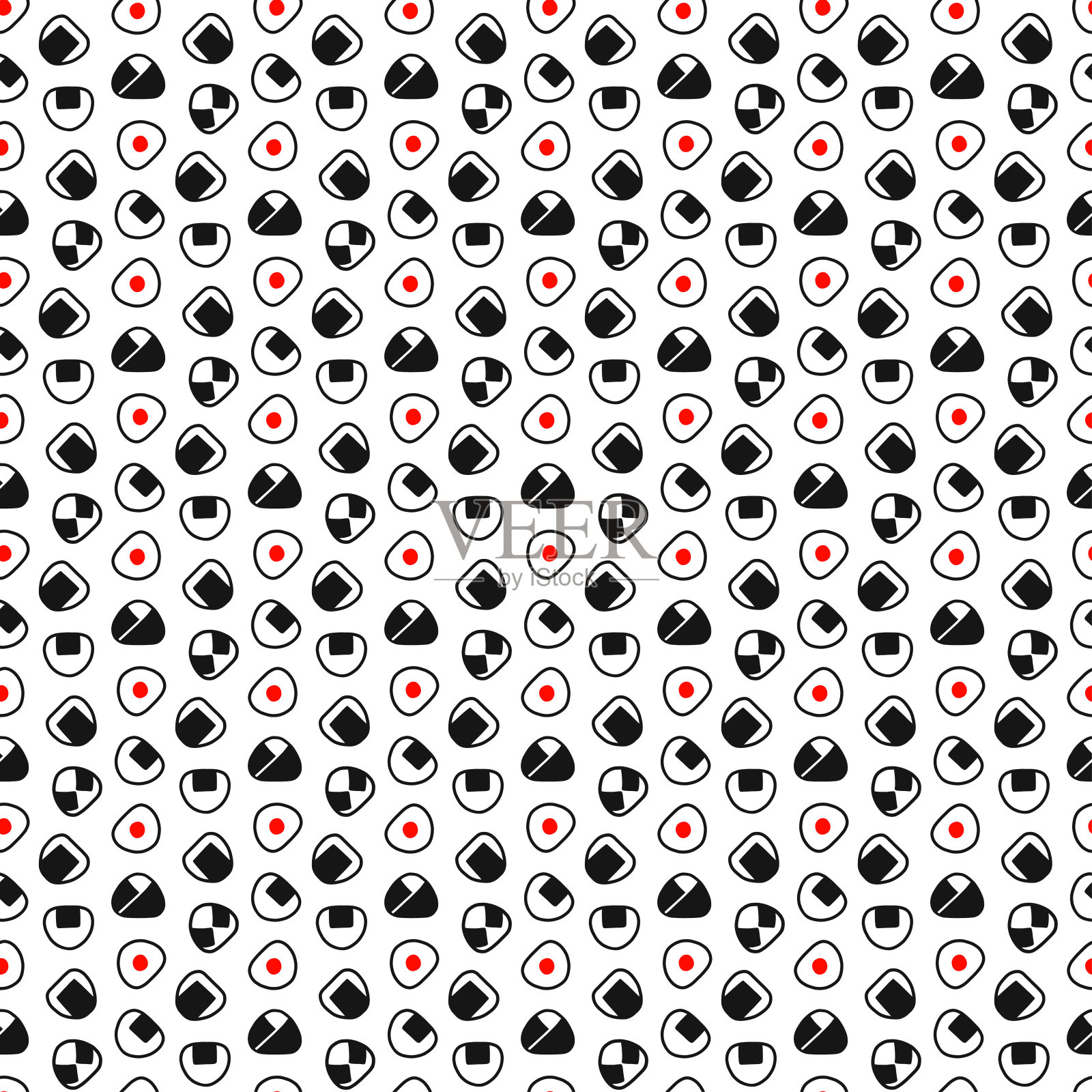 可爱的饭团图案插画图片素材