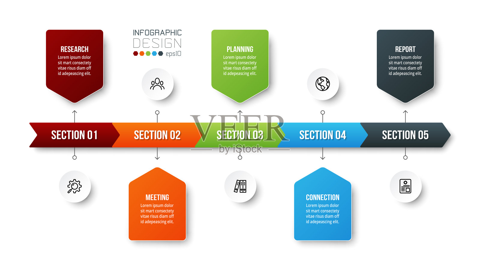 时间轴图业务信息图表模板。设计模板素材