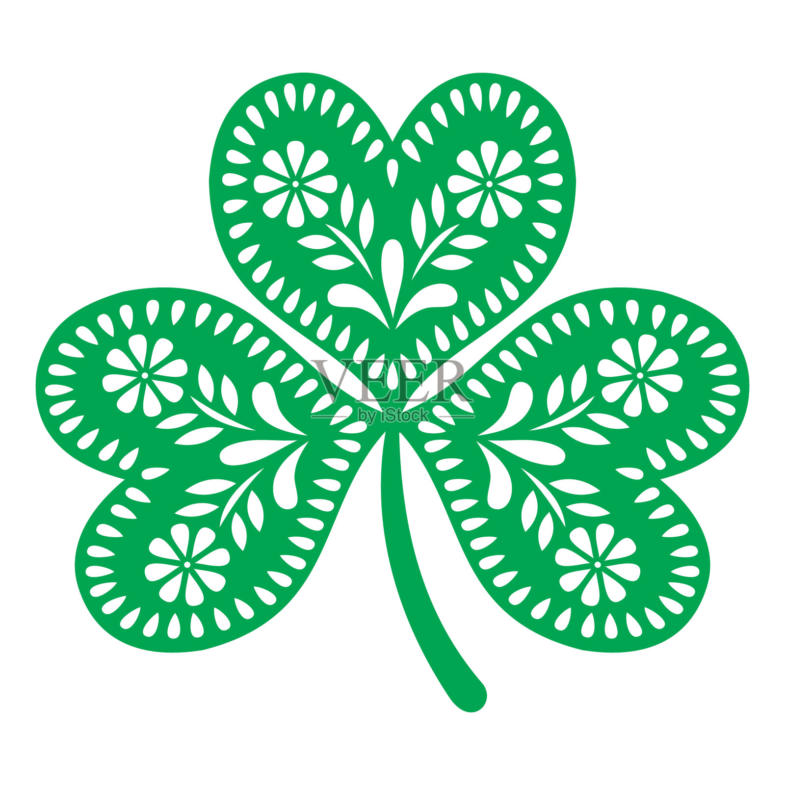 曼荼罗三叶草插画图片素材