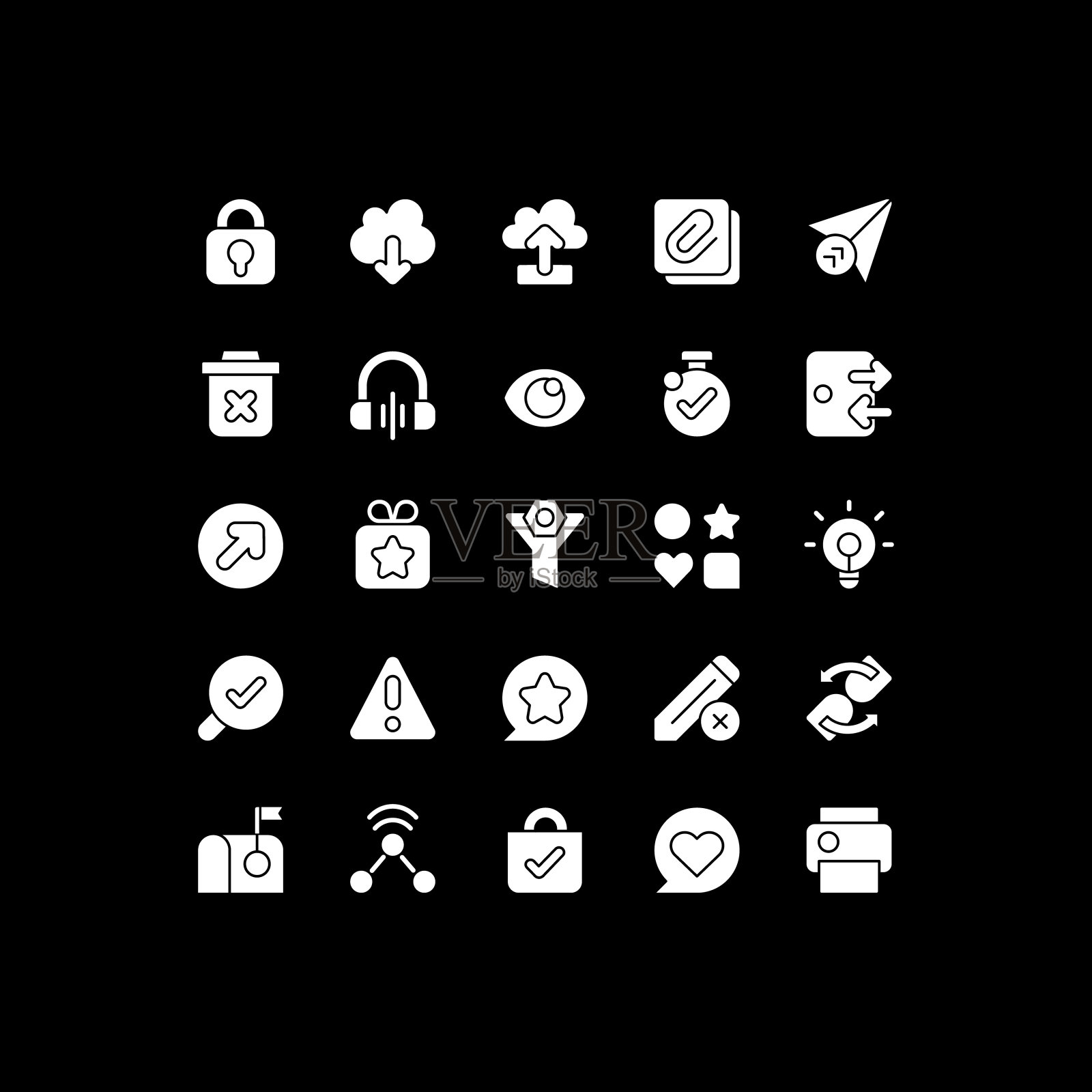 界面元素白色字形图标设置为暗模式图标素材