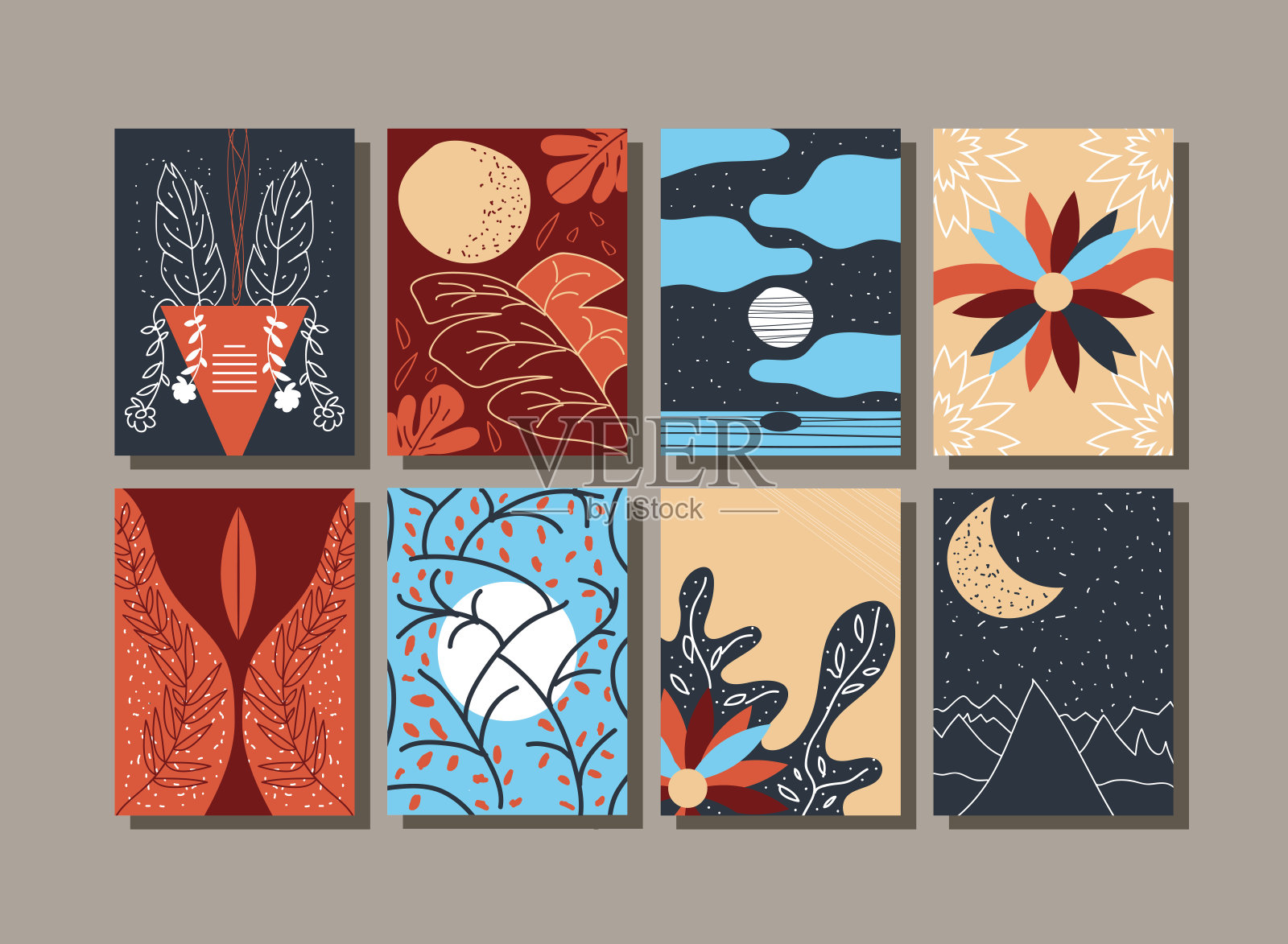 景观抽象的封面插画图片素材