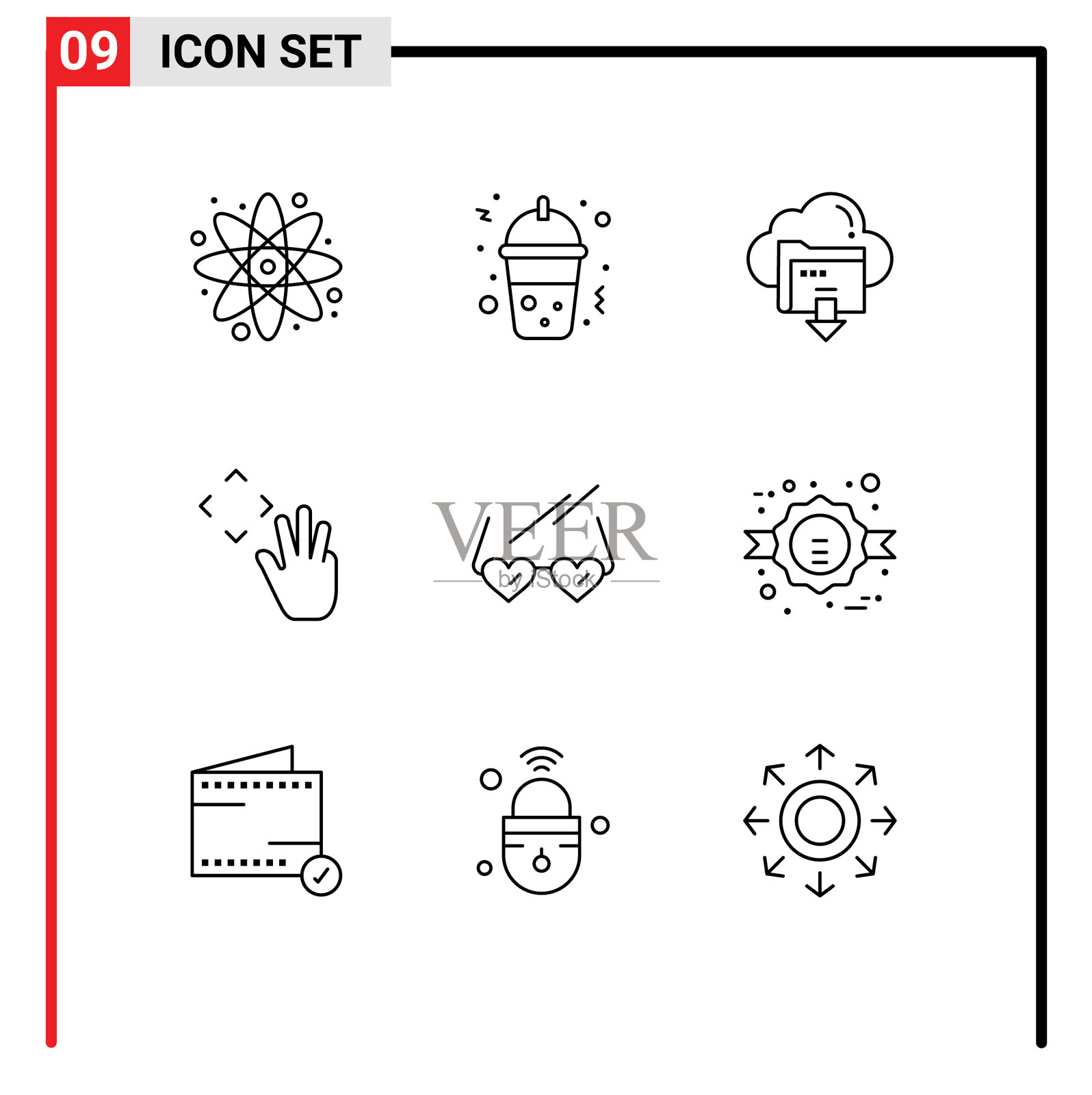 股票图标包9行符号和符号图标素材