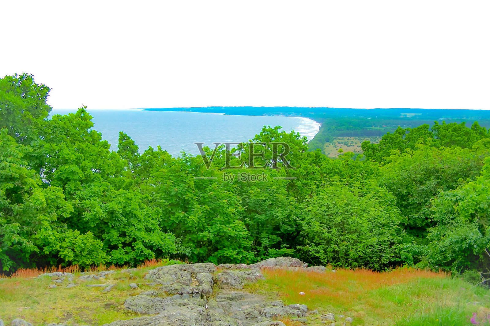 从山上看海景照片摄影图片