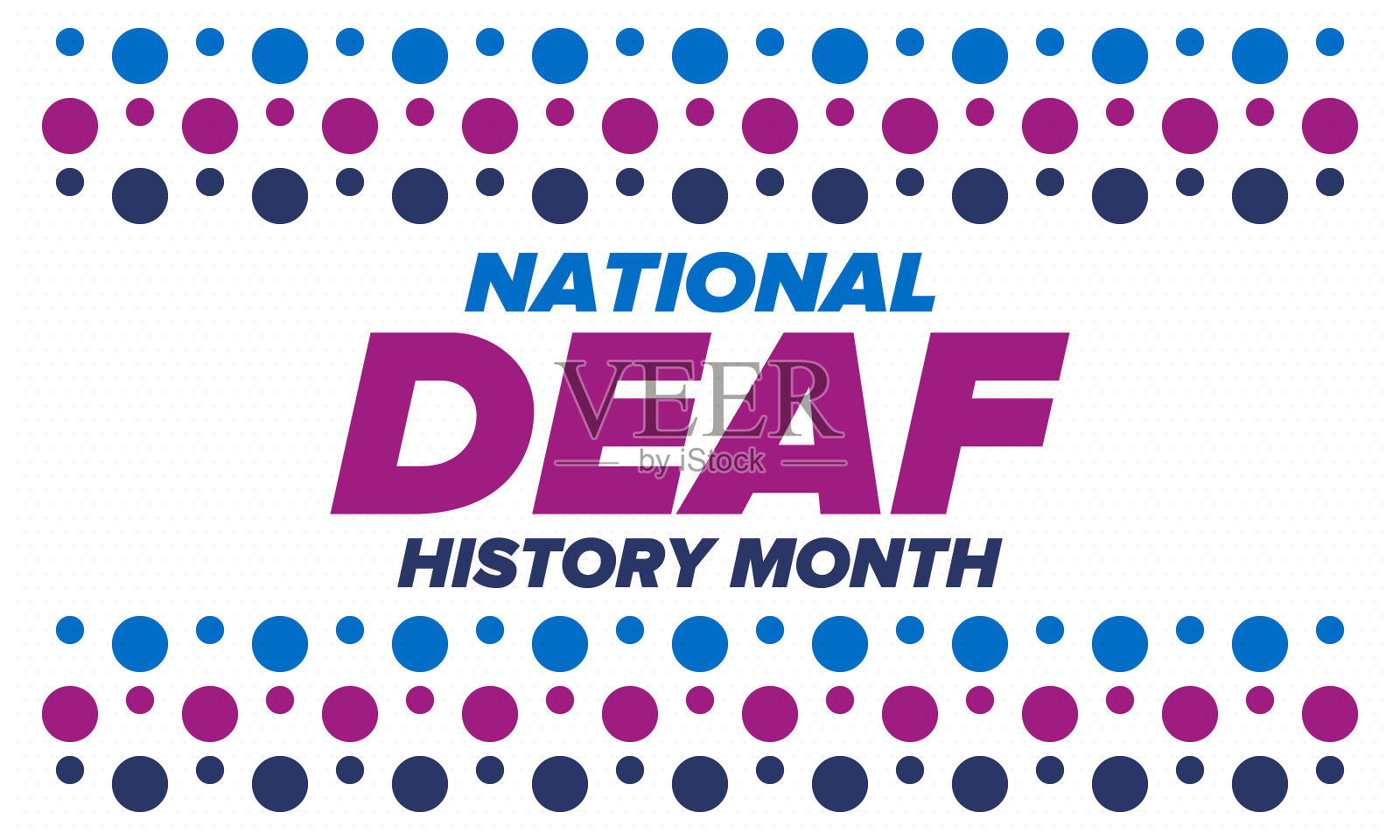 全国聋人历史月。在美国，庆祝从3月到4月。为了纪念聋人和重听人的成就。海报,明信片,旗帜。矢量图插画图片素材