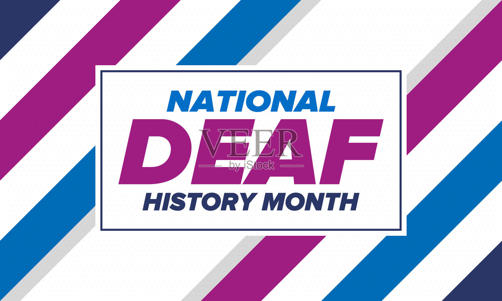 全国聋人历史月。在美国，庆祝从3月到4月。为了纪念聋人和重听人的成就。海报,明信片,旗帜。矢量图插画图片素材