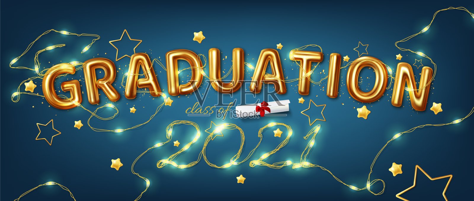 祝贺2021届毕业生。矢量图插画图片素材