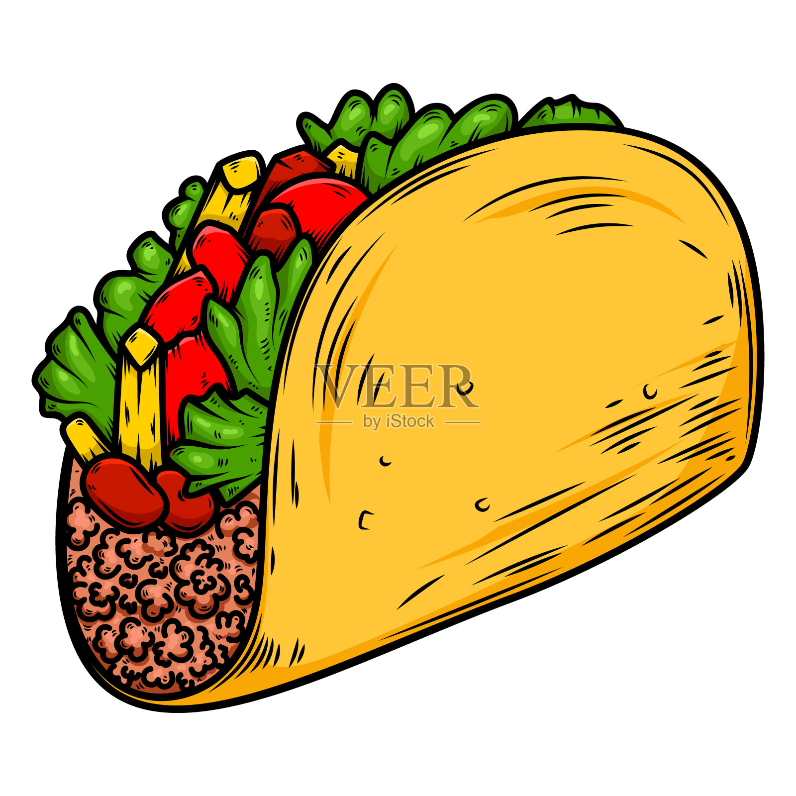 美味的玉米卷插图。设计元素海报，卡片，横幅，标志。矢量图设计元素图片