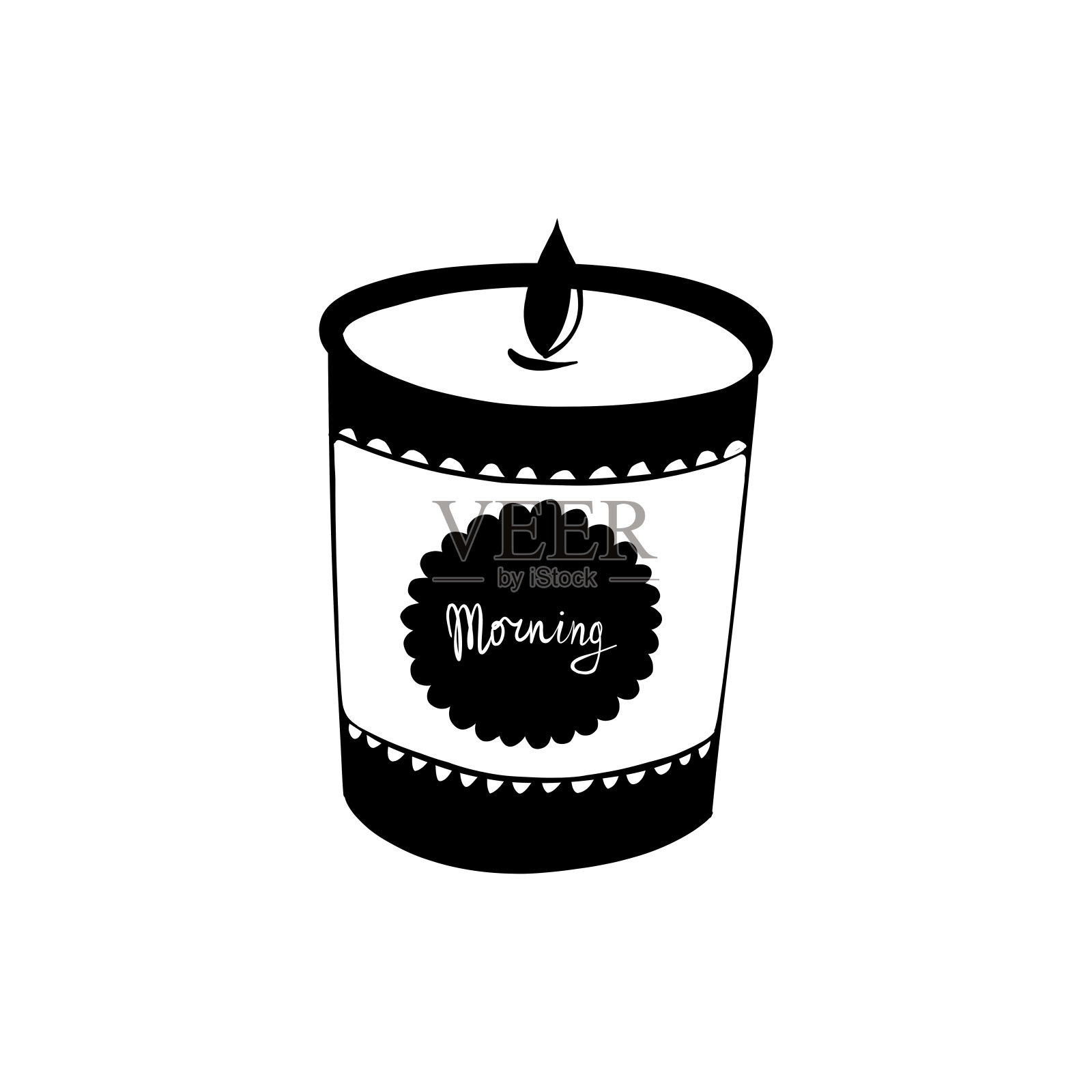 一个漂亮的烛台，上面有香薰蜡烛。插画图片素材