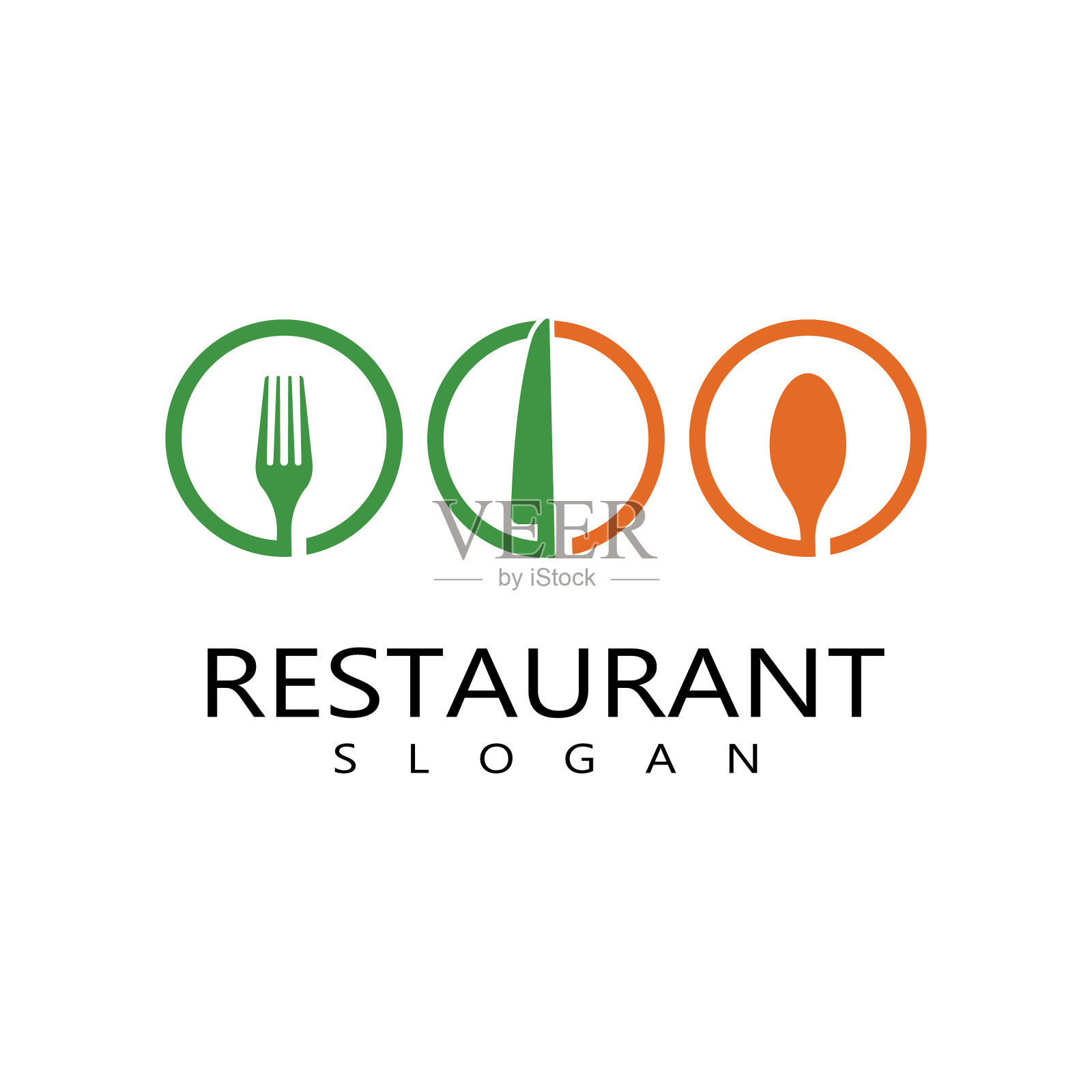 叉子刀和勺子图标标志模板设计插画图片素材