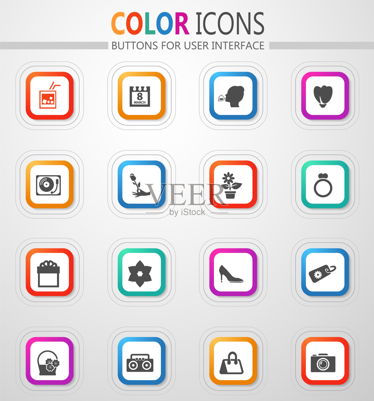 妇女节图标集图标素材