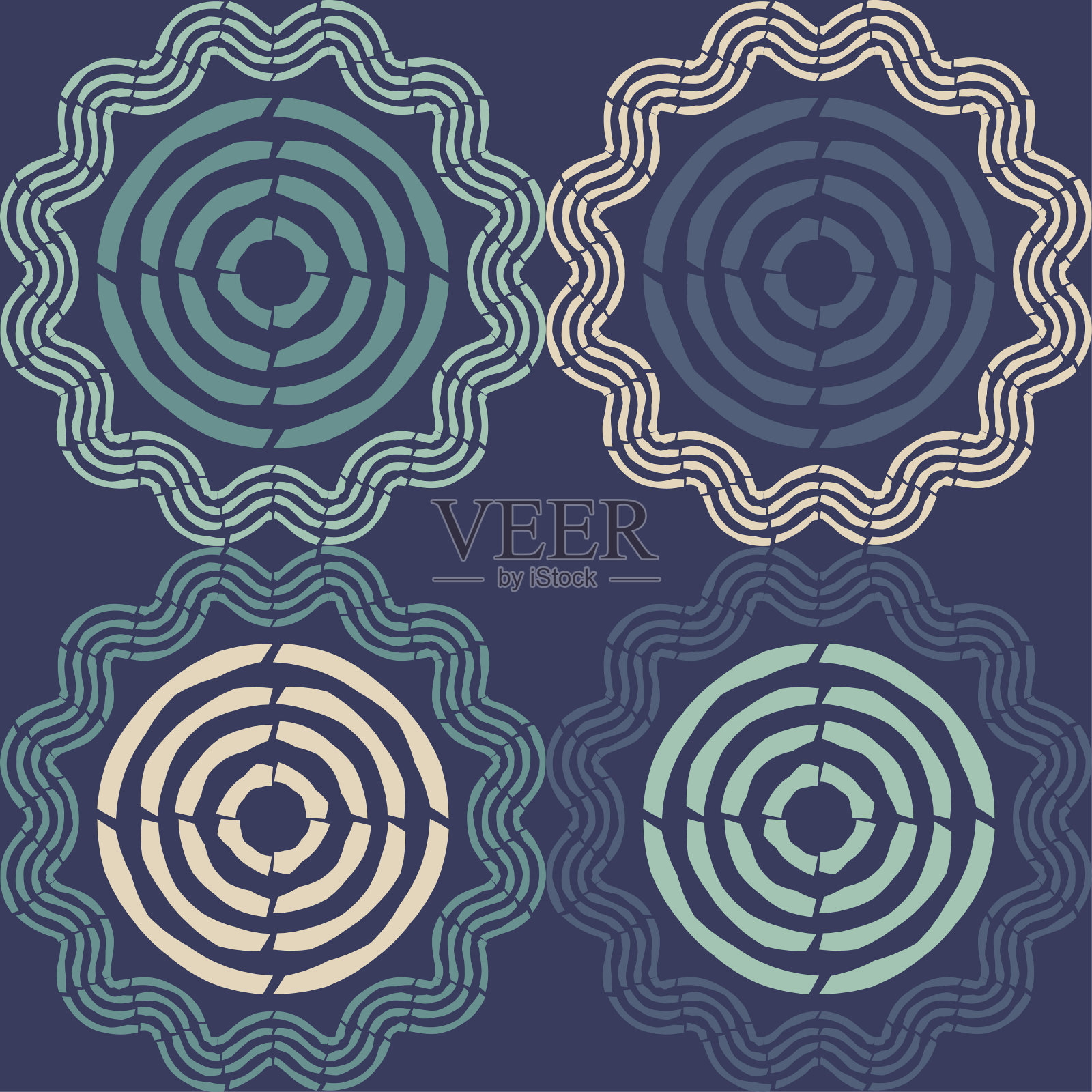 几何形状的马赛克。无缝模式。简单的设计。插画图片素材