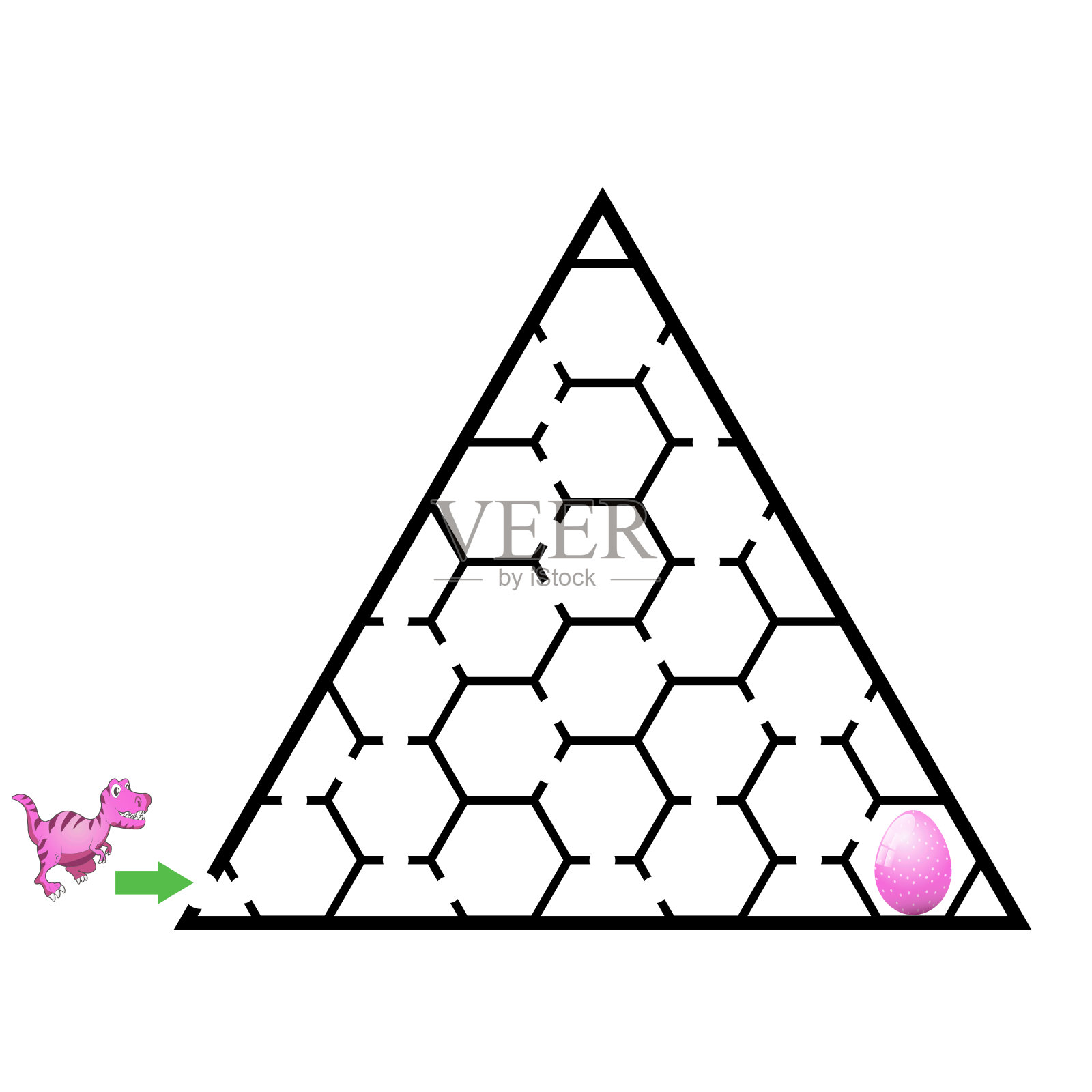 简单的迷宫游戏的孩子。可打印的容易迷宫活动工作表。儿童游戏和活动。孩子在家学习的游戏。插画图片素材