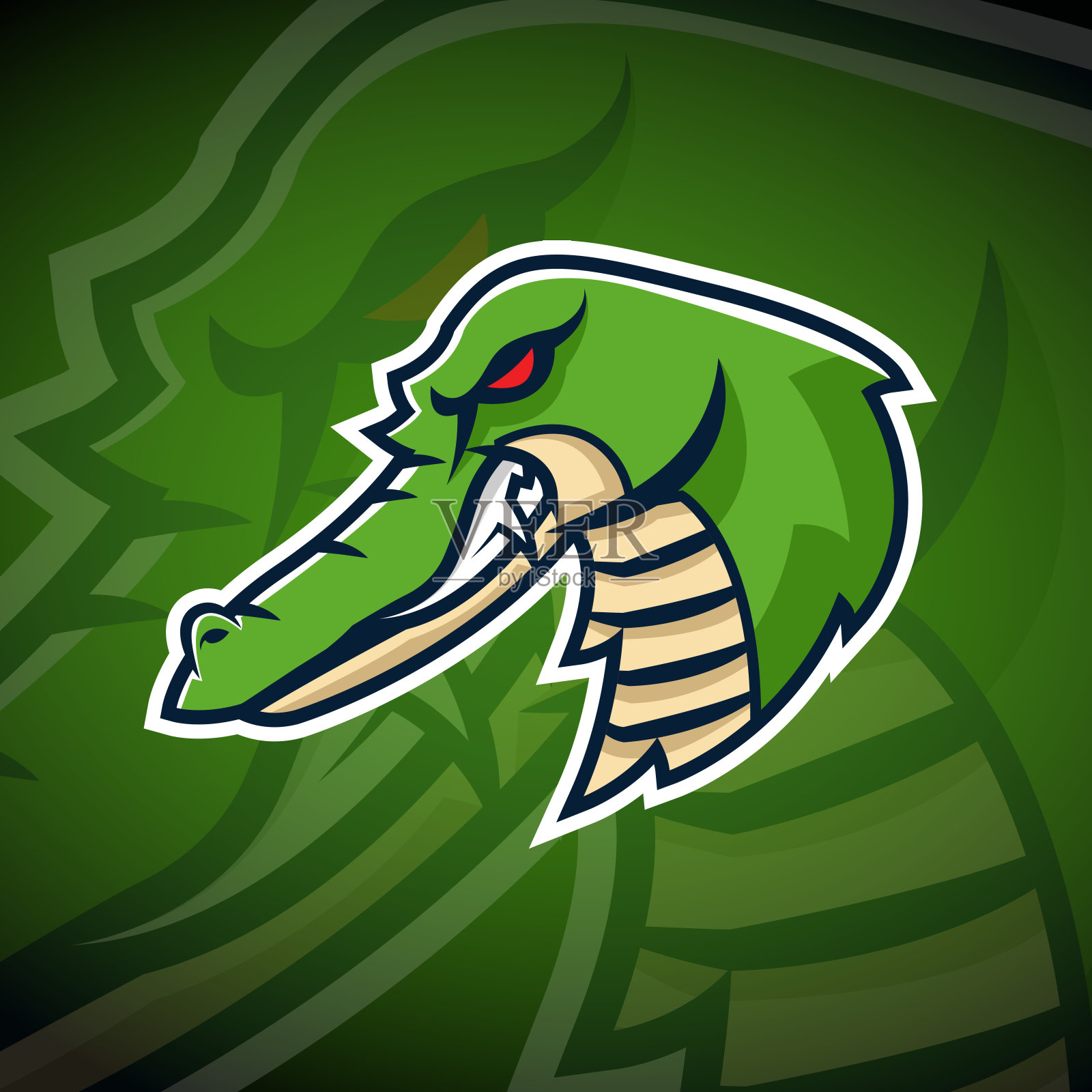 愤怒的鳄鱼标志电子竞技游戏向量设计元素图片