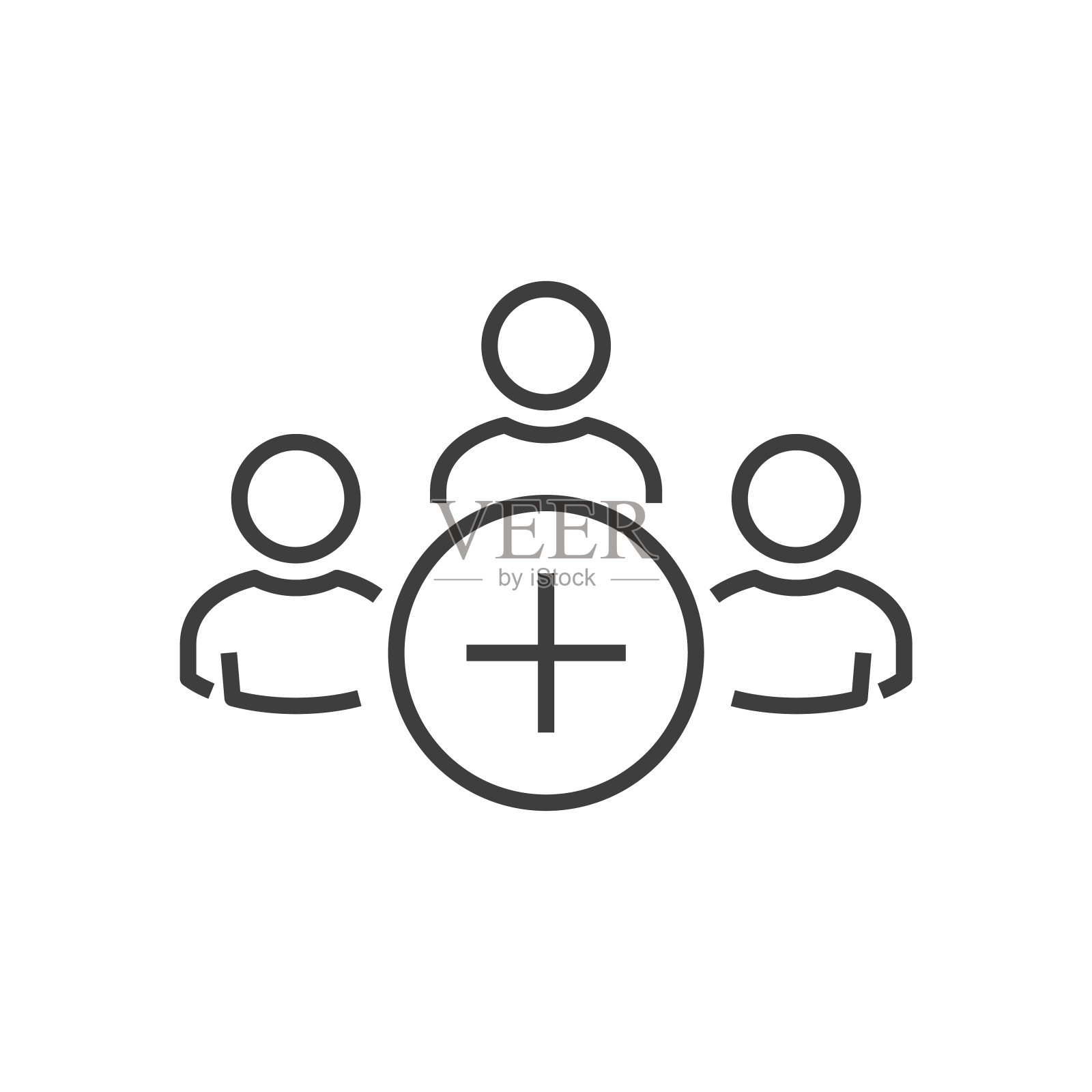 添加新的朋友，客户，关注符号。人员图标工作组团队向量插画图片素材