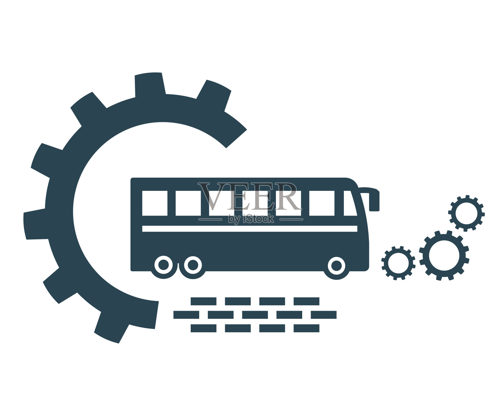 矢量插图的标志，巴士图标。图标素材