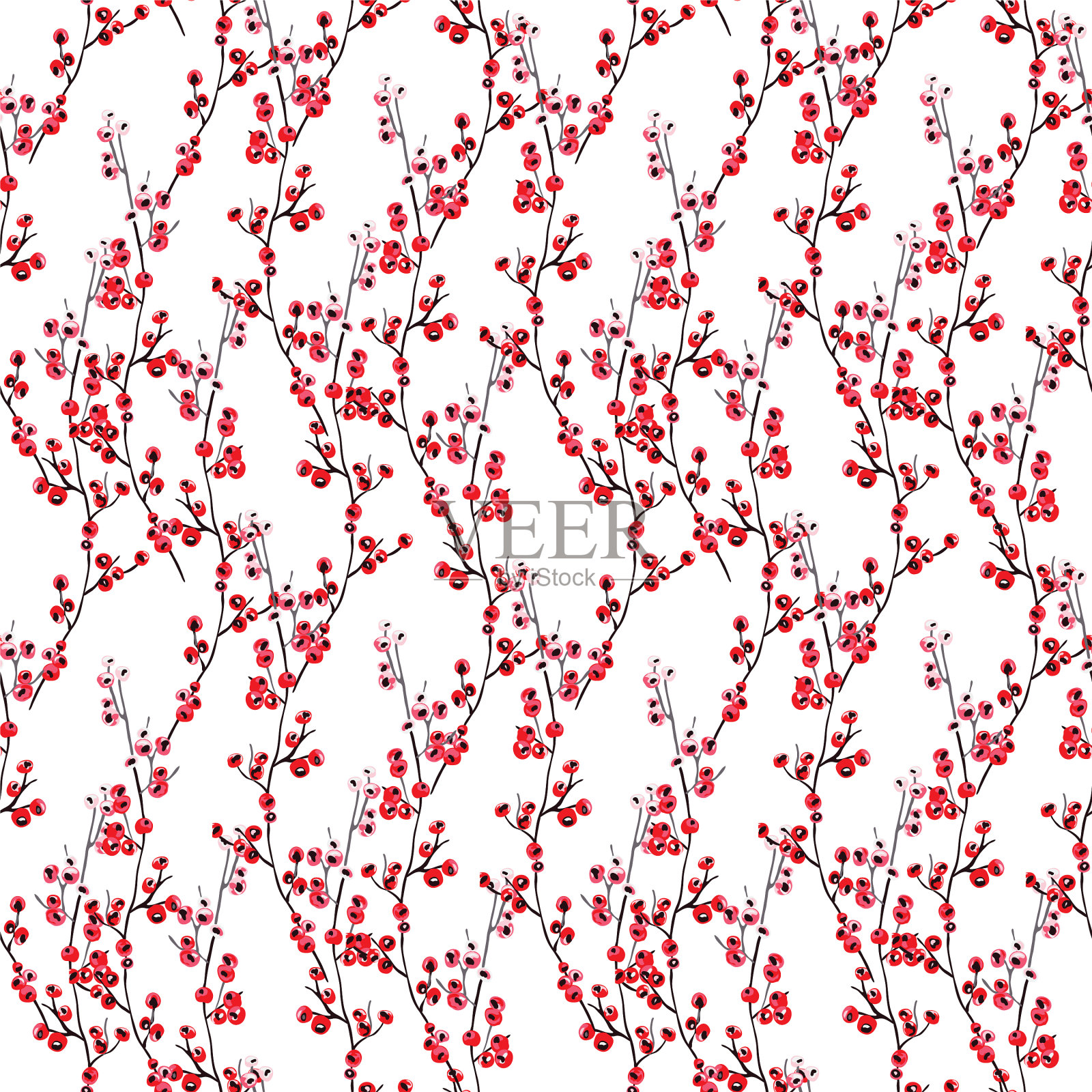 冬天无缝模式插画图片素材