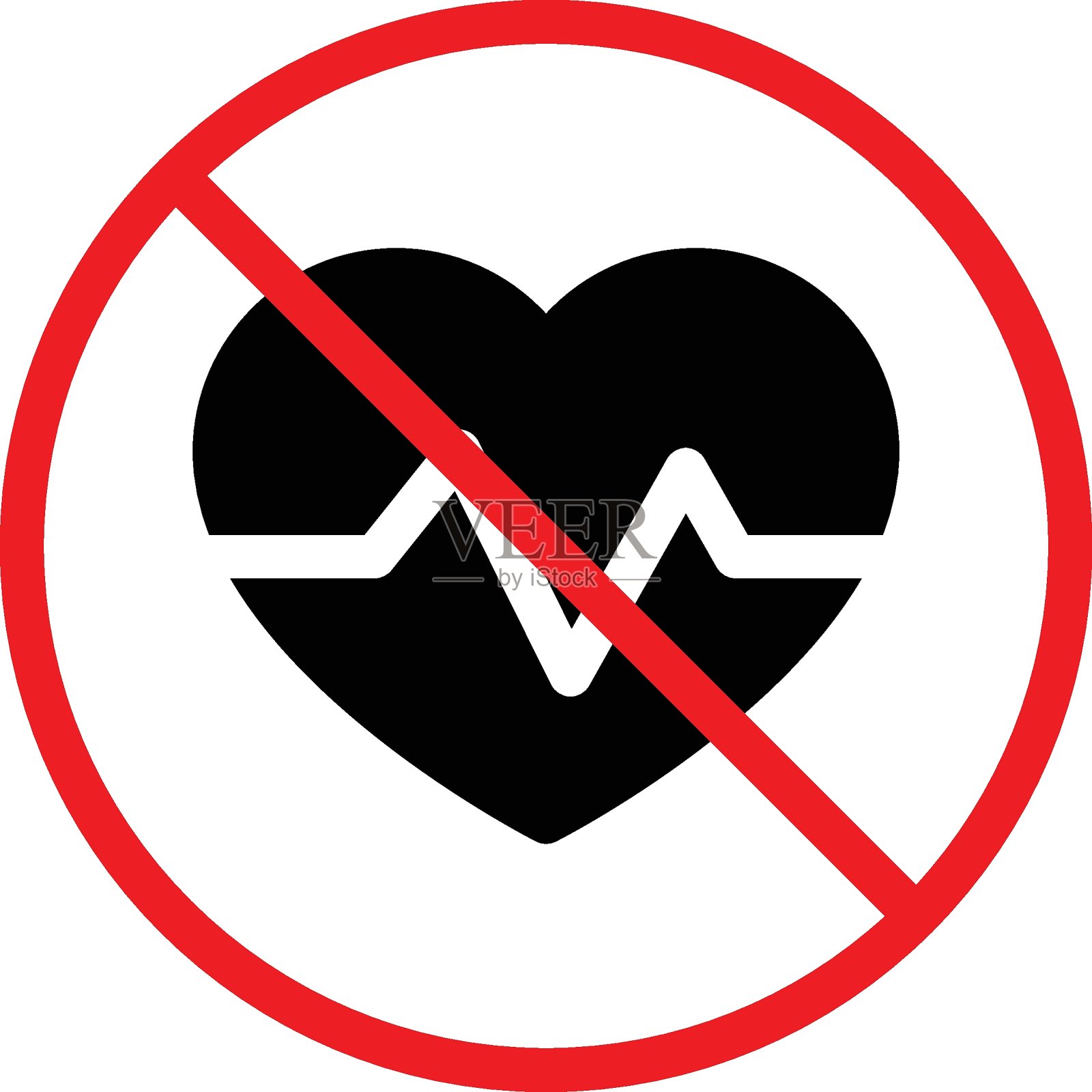 禁止插画图片素材