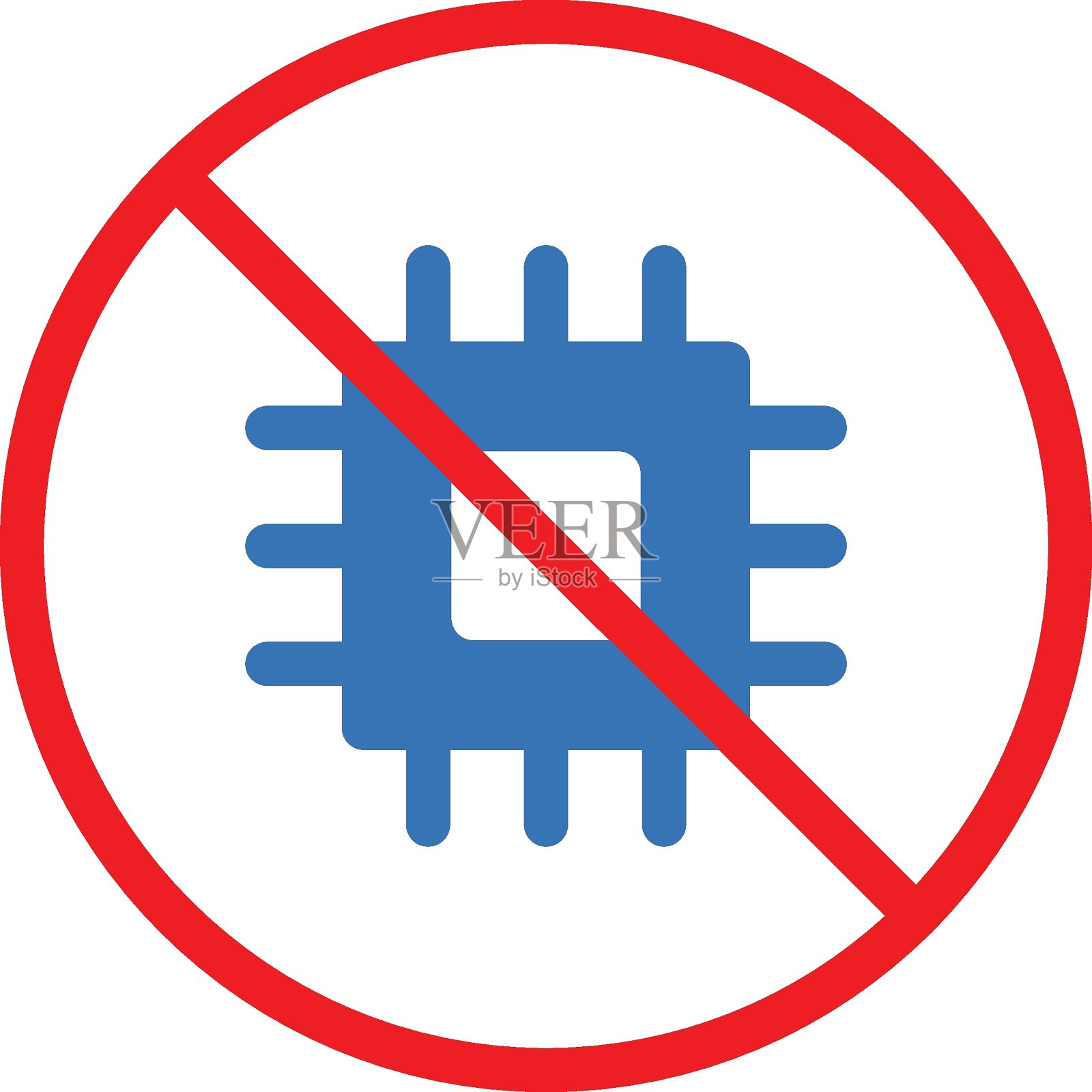 禁止插画图片素材