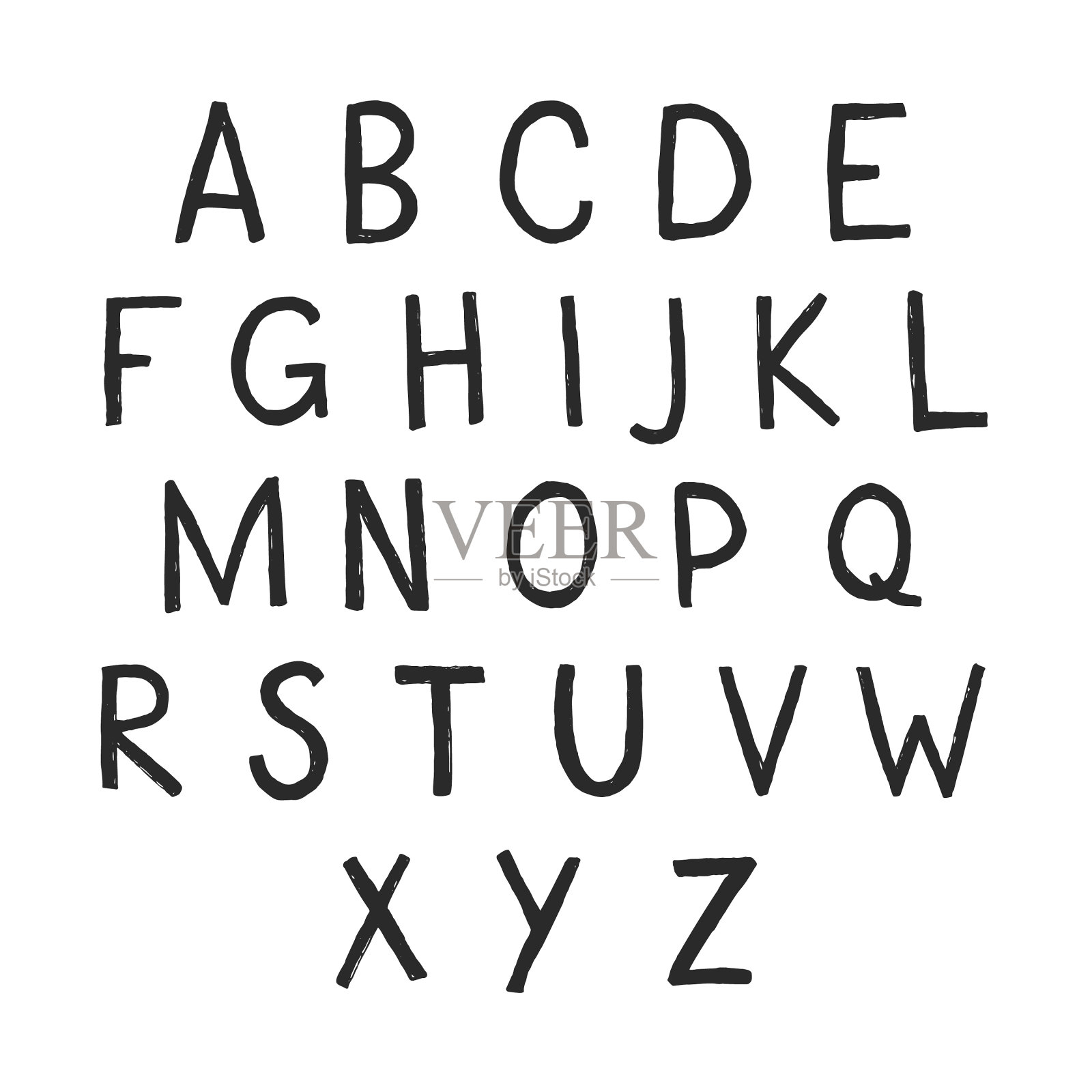 涂鸦拉丁字母设计元素图片