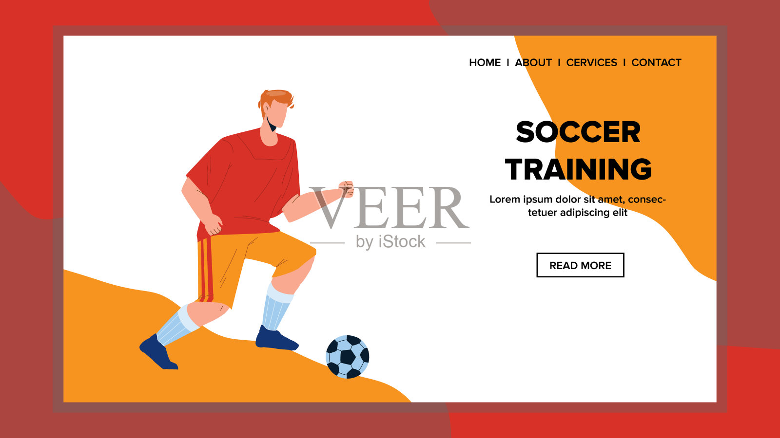 足球训练和用球人向量跑步插画图片素材