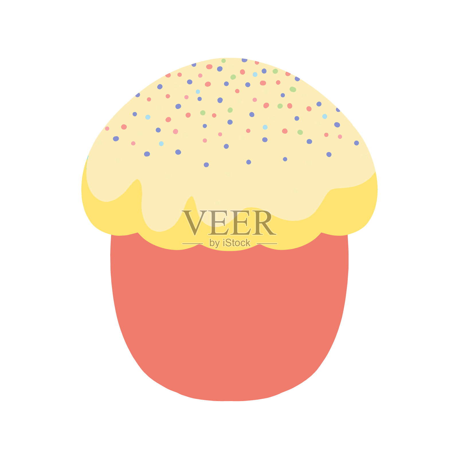 复活节蛋糕孤立在白色背景。复活节蛋糕。矢量平面插图。插画图片素材