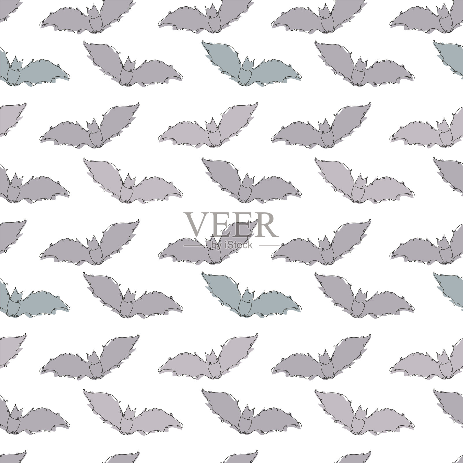 无缝图案线条艺术插画图片素材