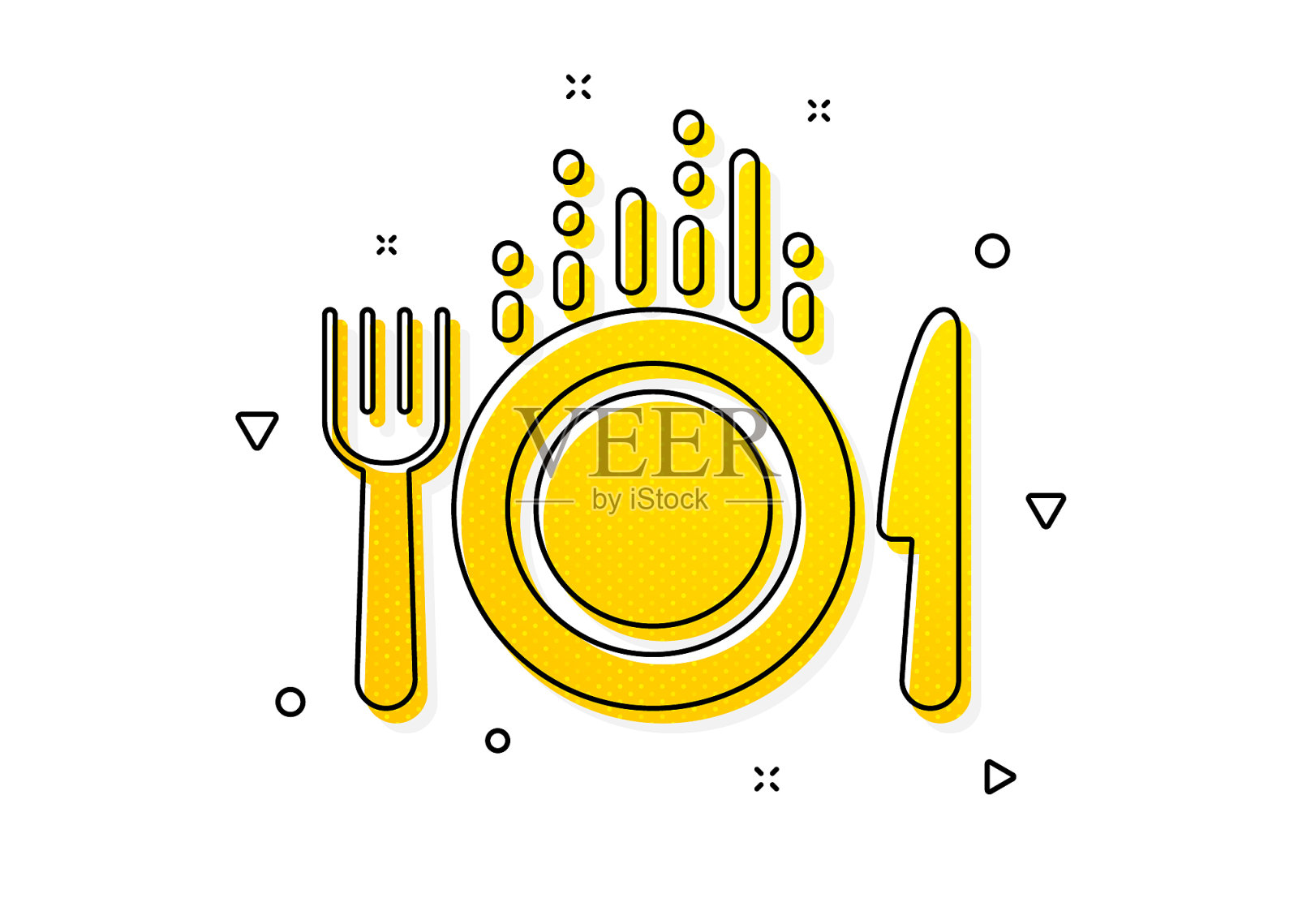 食物图标餐具标志叉刀插画图片素材