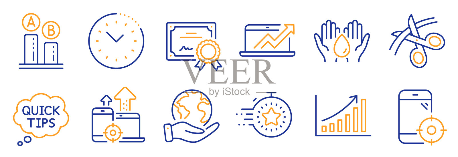 设置科学图标，如计时器图表图标素材