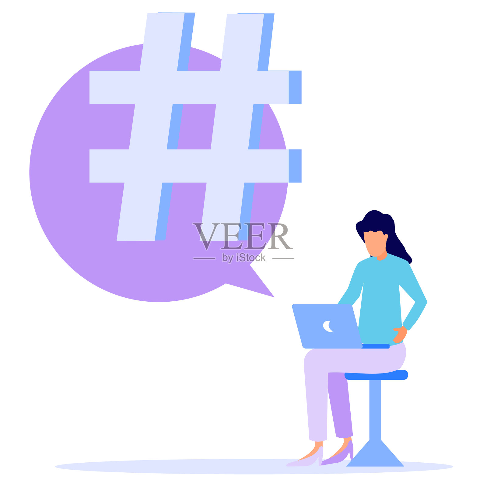 卡通人物商业标签设计元素图片