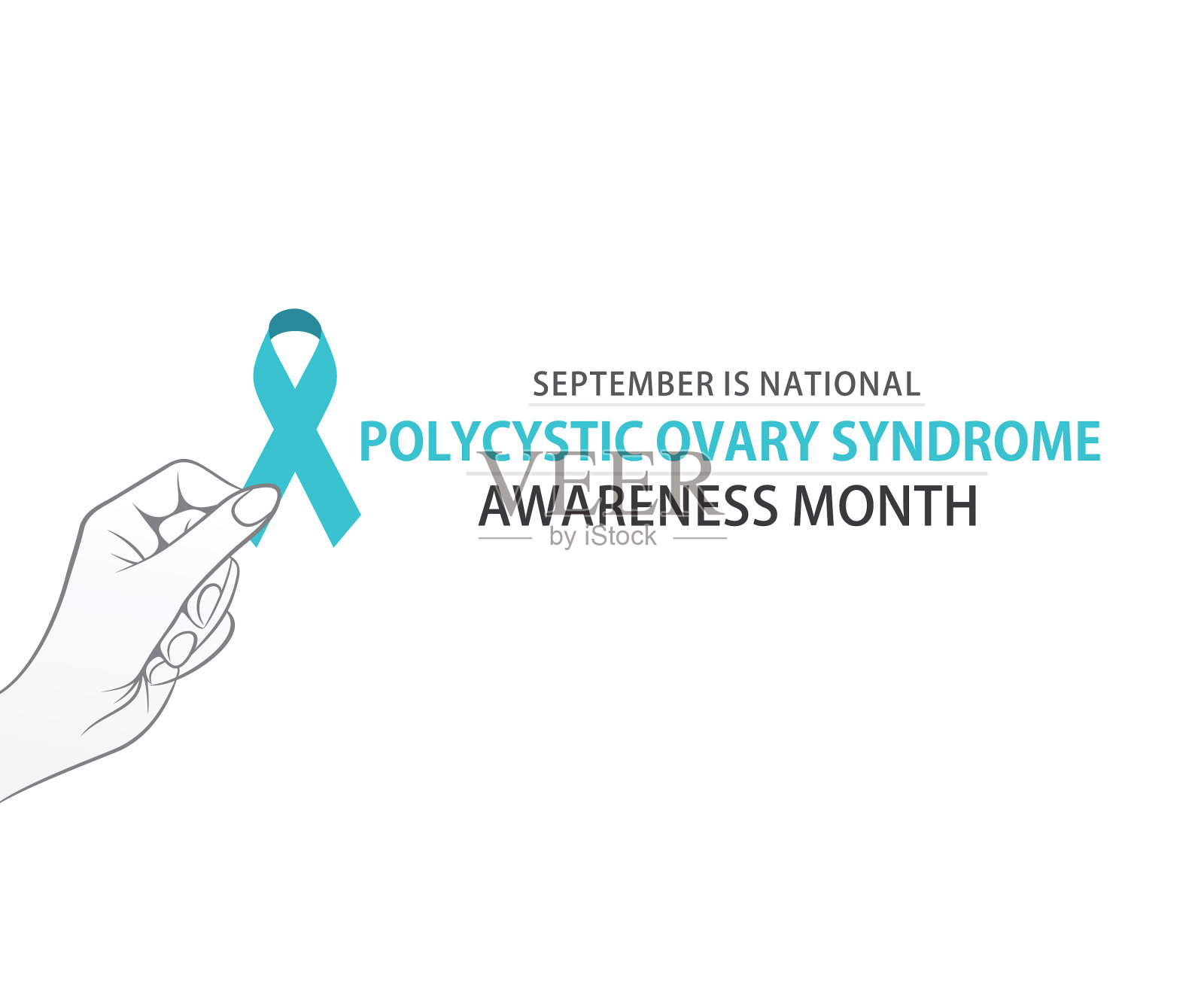 多囊卵巢综合征宣传月海报插画图片素材