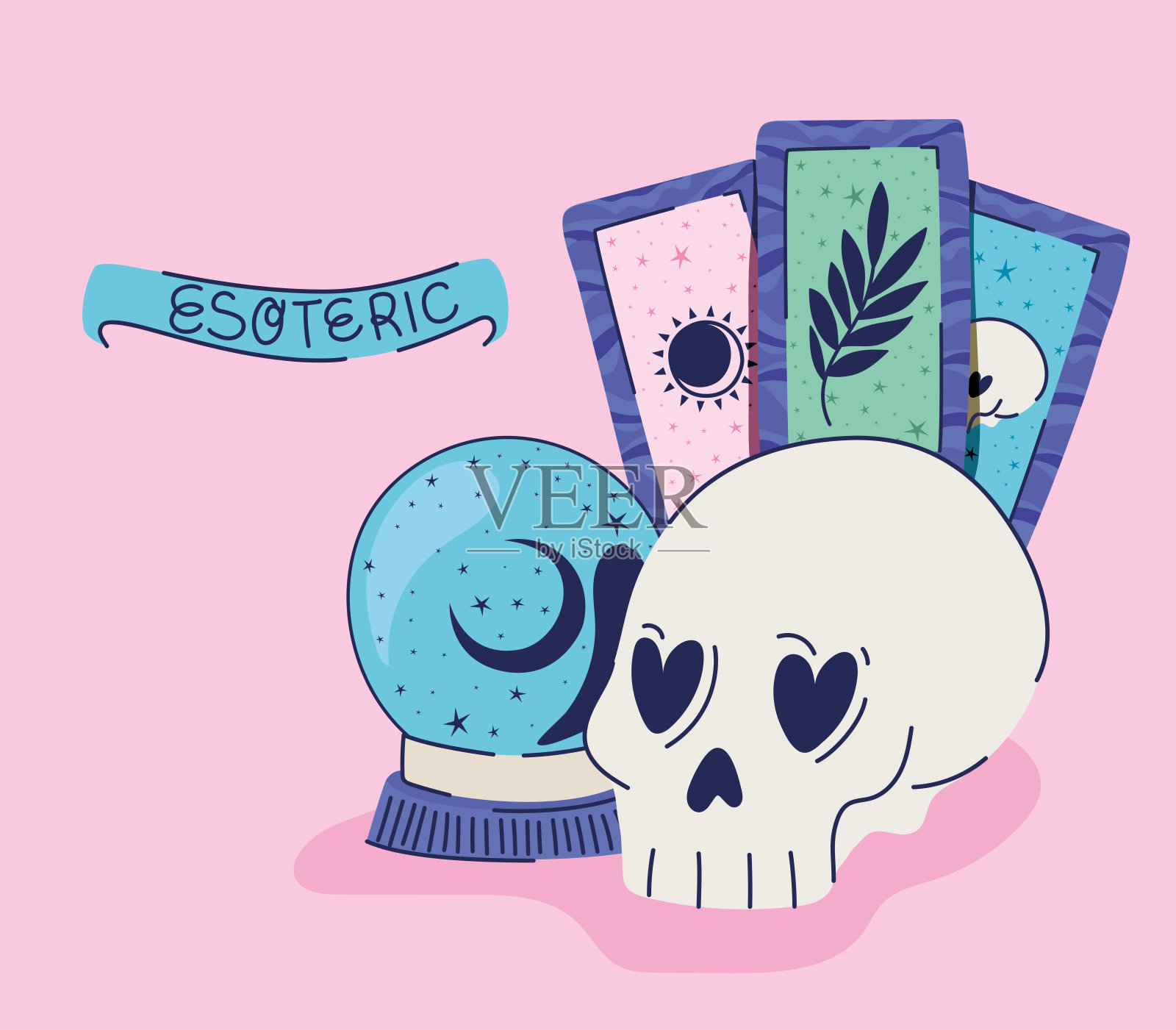 一套深奥的图标和深奥的字母插画图片素材