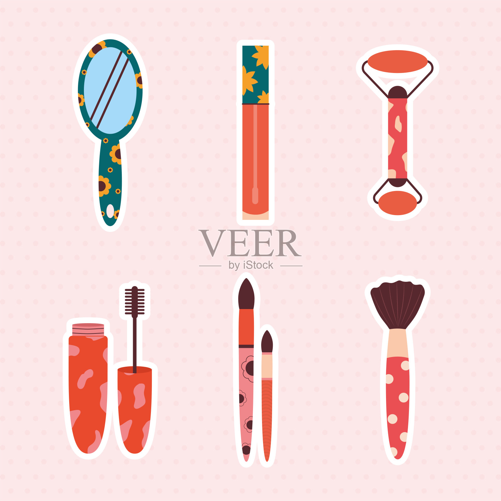 6个化妆品图标插画图片素材