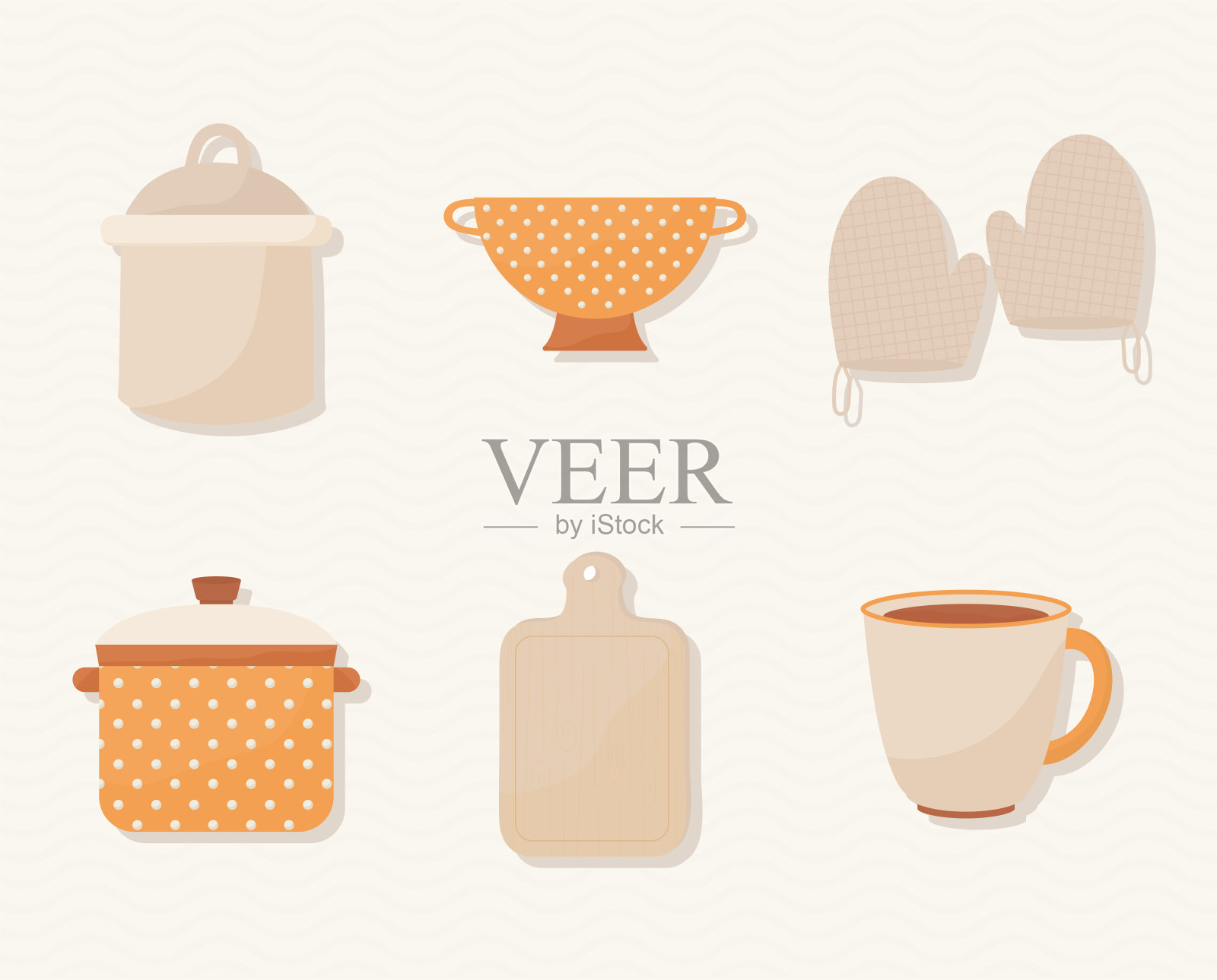 六个烹饪图标插画图片素材