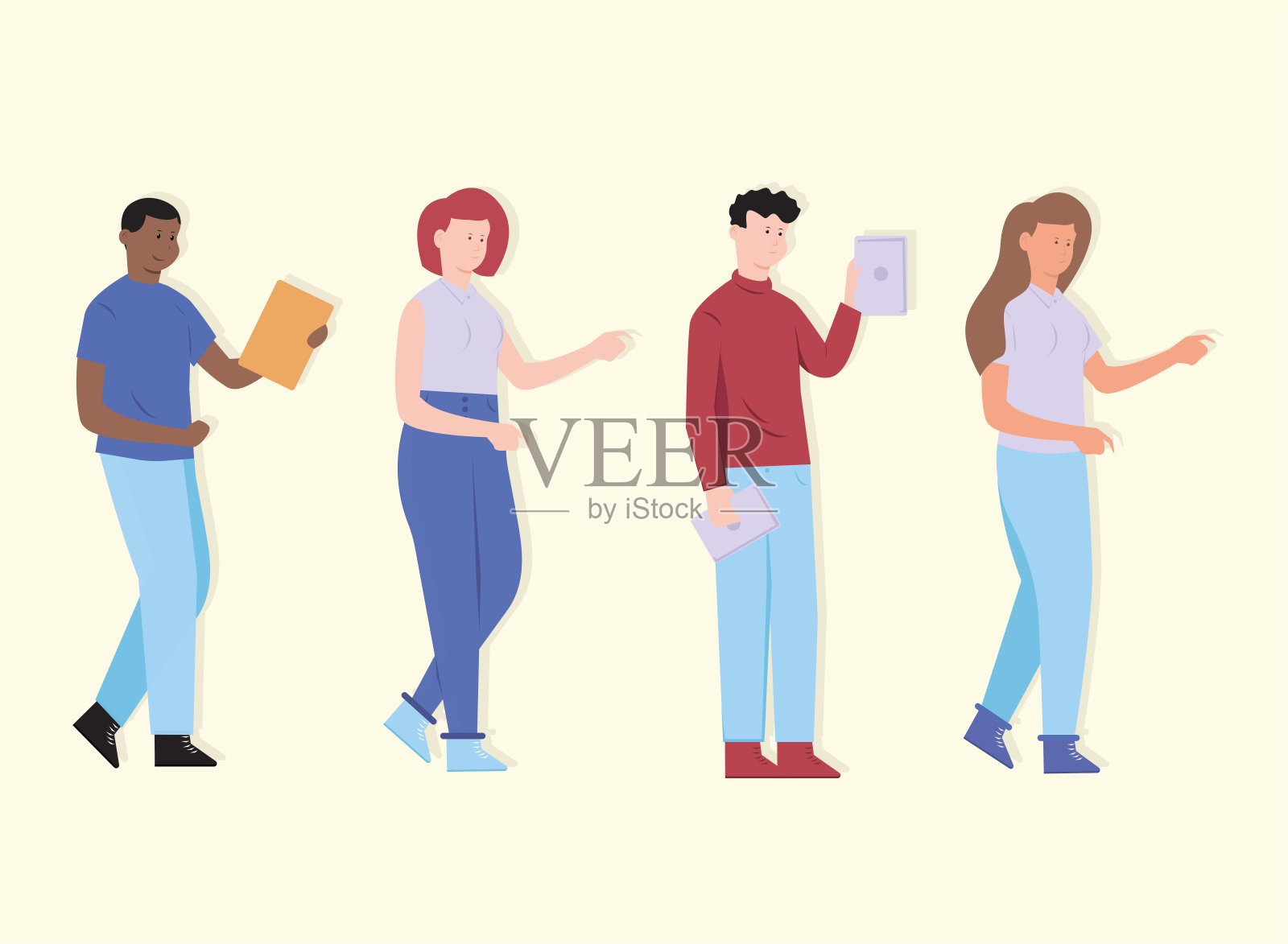 性格团队工作插画图片素材