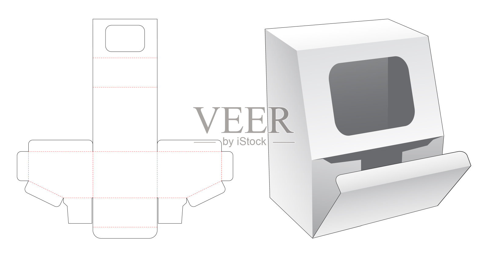 包装盒模切模板插画图片素材