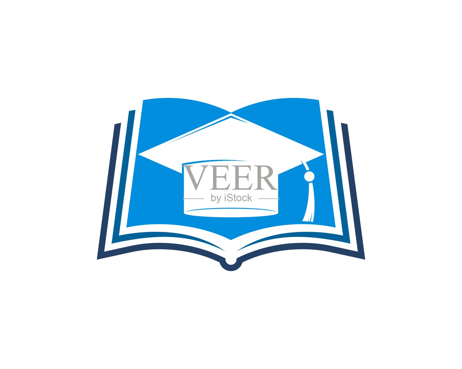 摘要教育书里面有毕业帽插画图片素材