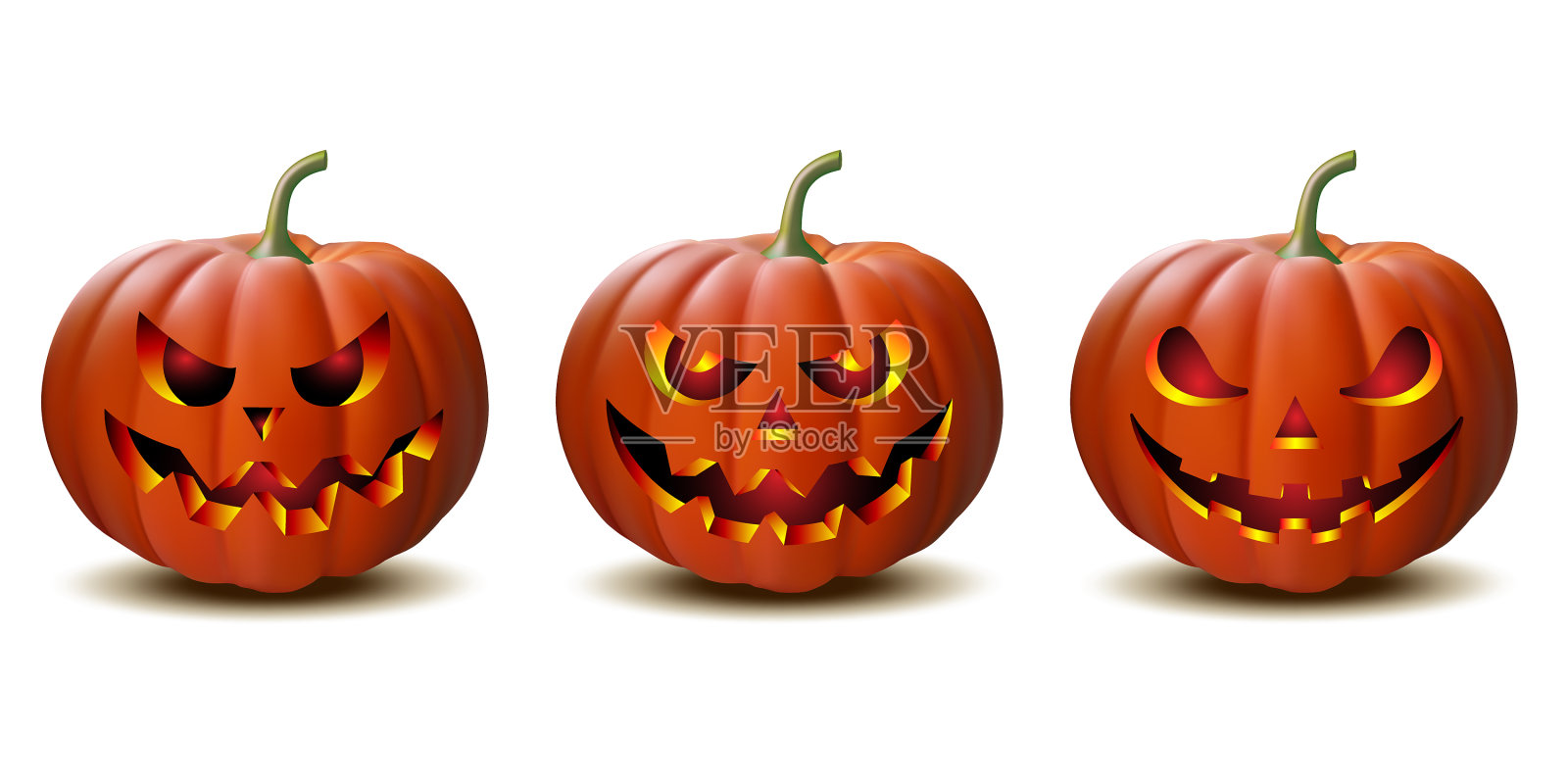 万圣节的南瓜用不同的插画图片素材
