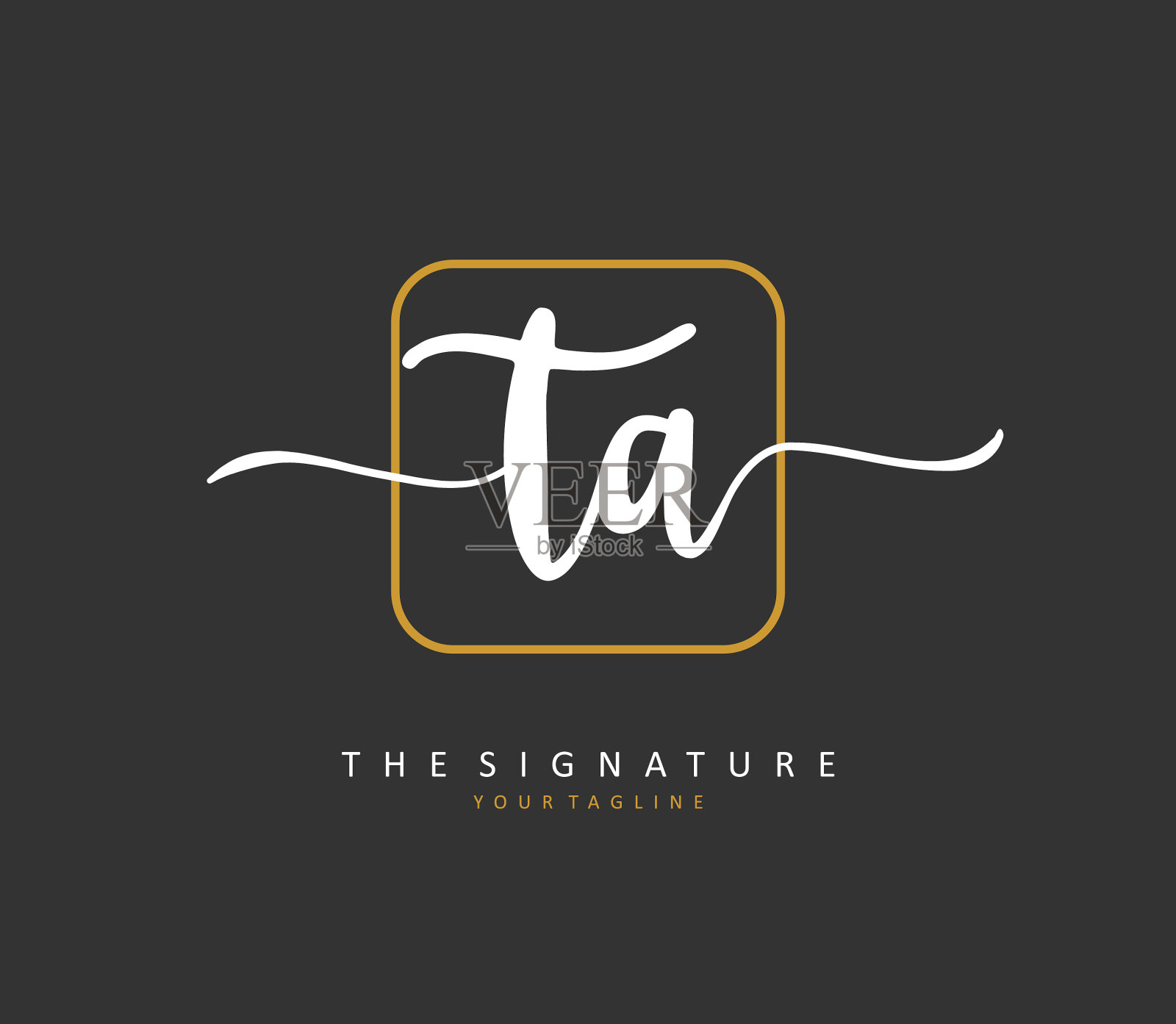 这是首字母的笔迹和签名插画图片素材