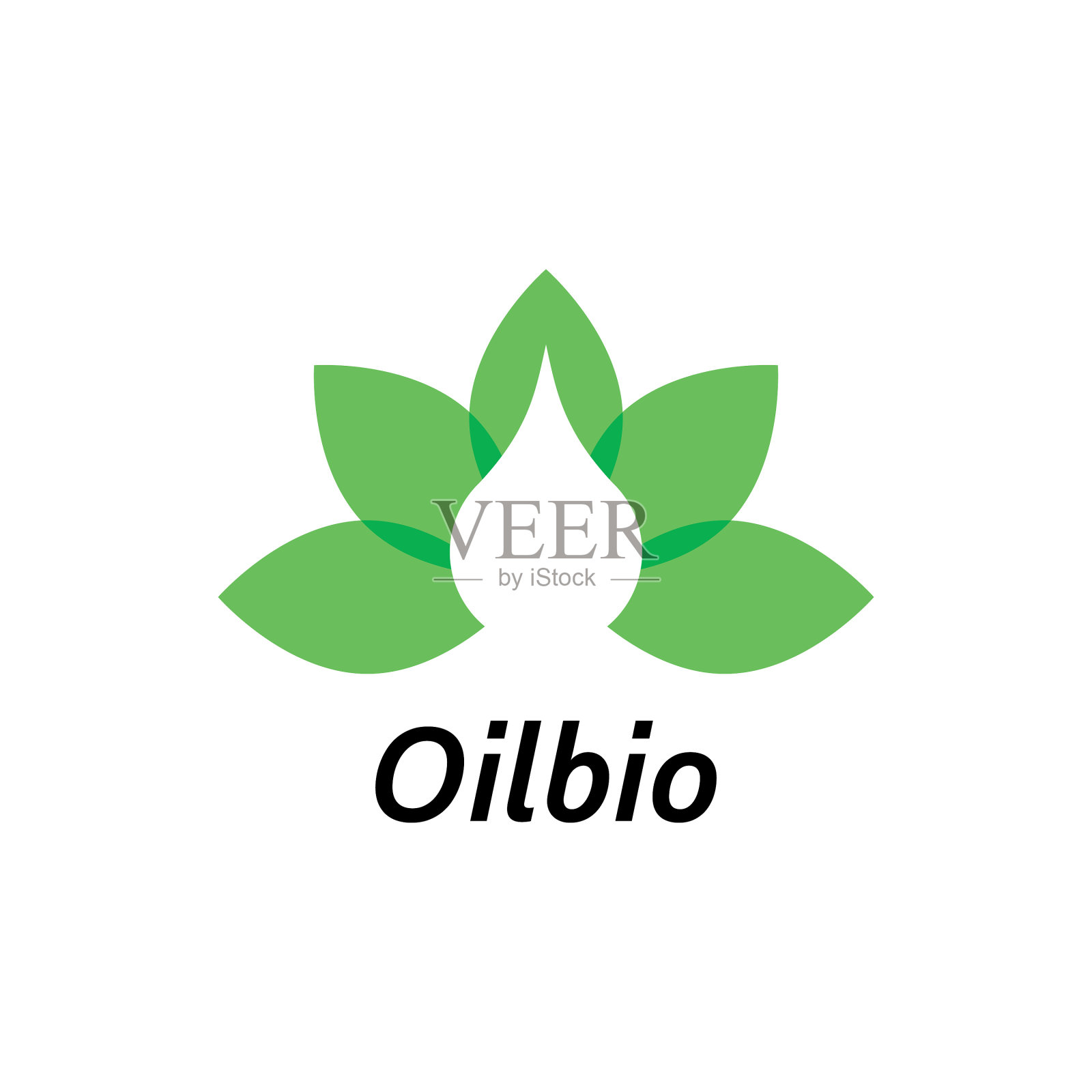 绿色叶子标志设计模板有机插画图片素材