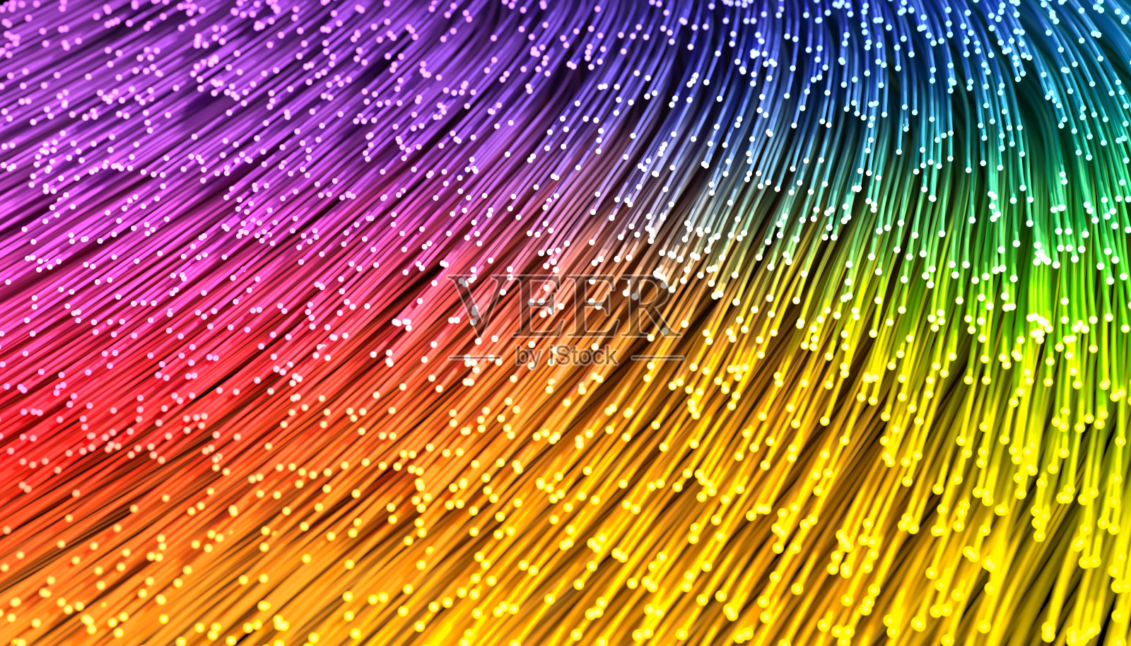 摘要端部发光的彩色电信线路照片摄影图片