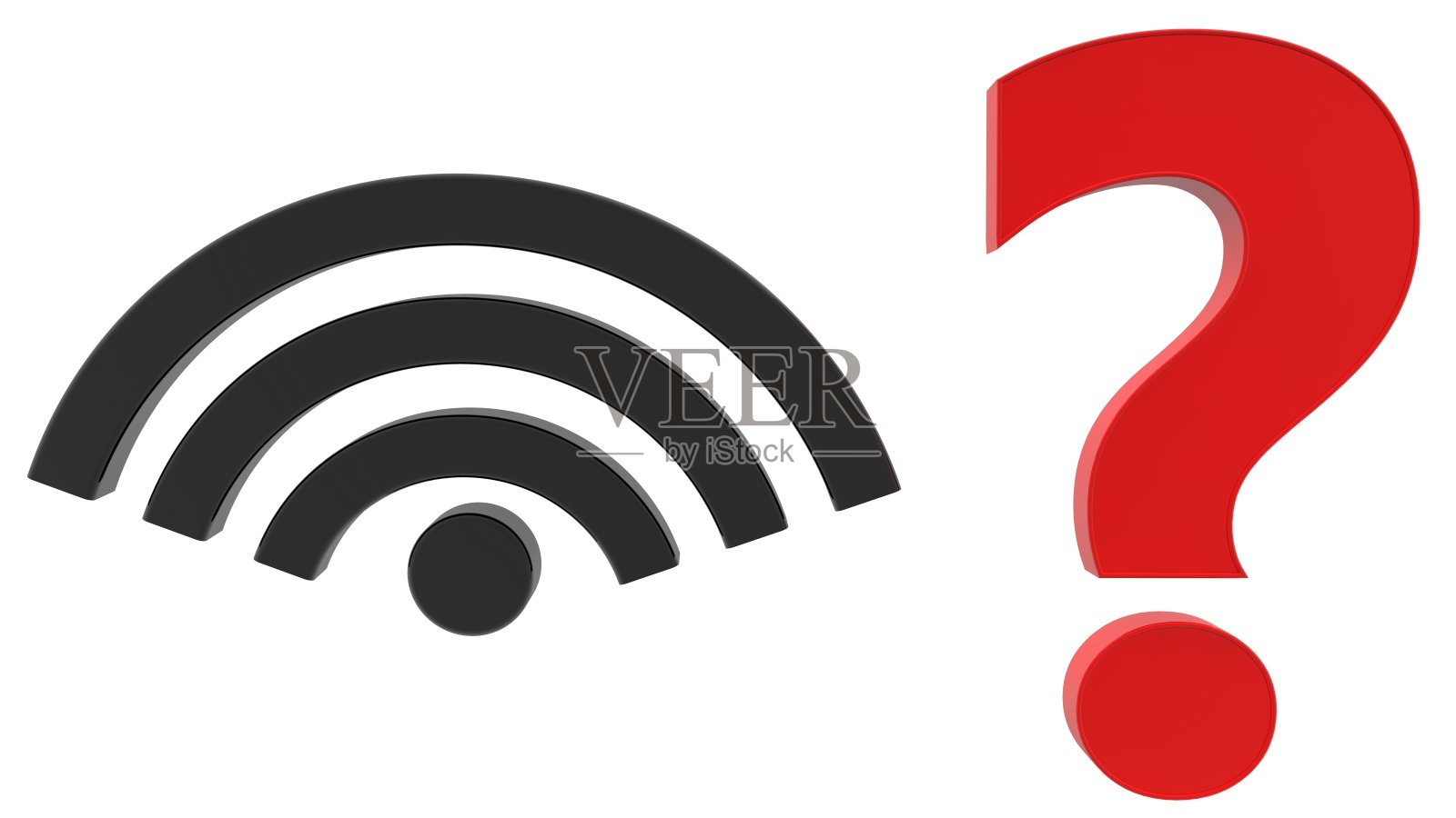 WIFI符号和问号的概念照片摄影图片