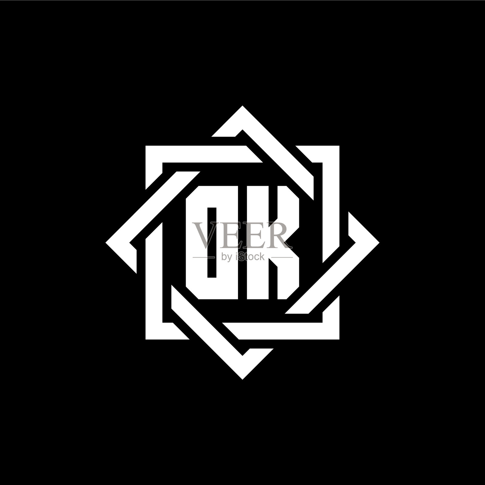 Dk图案标志与抽象的方形周围插画图片素材