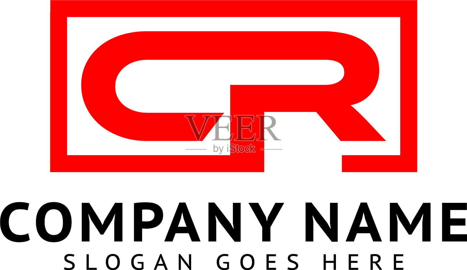 首字母cr标志模板设计插画图片素材