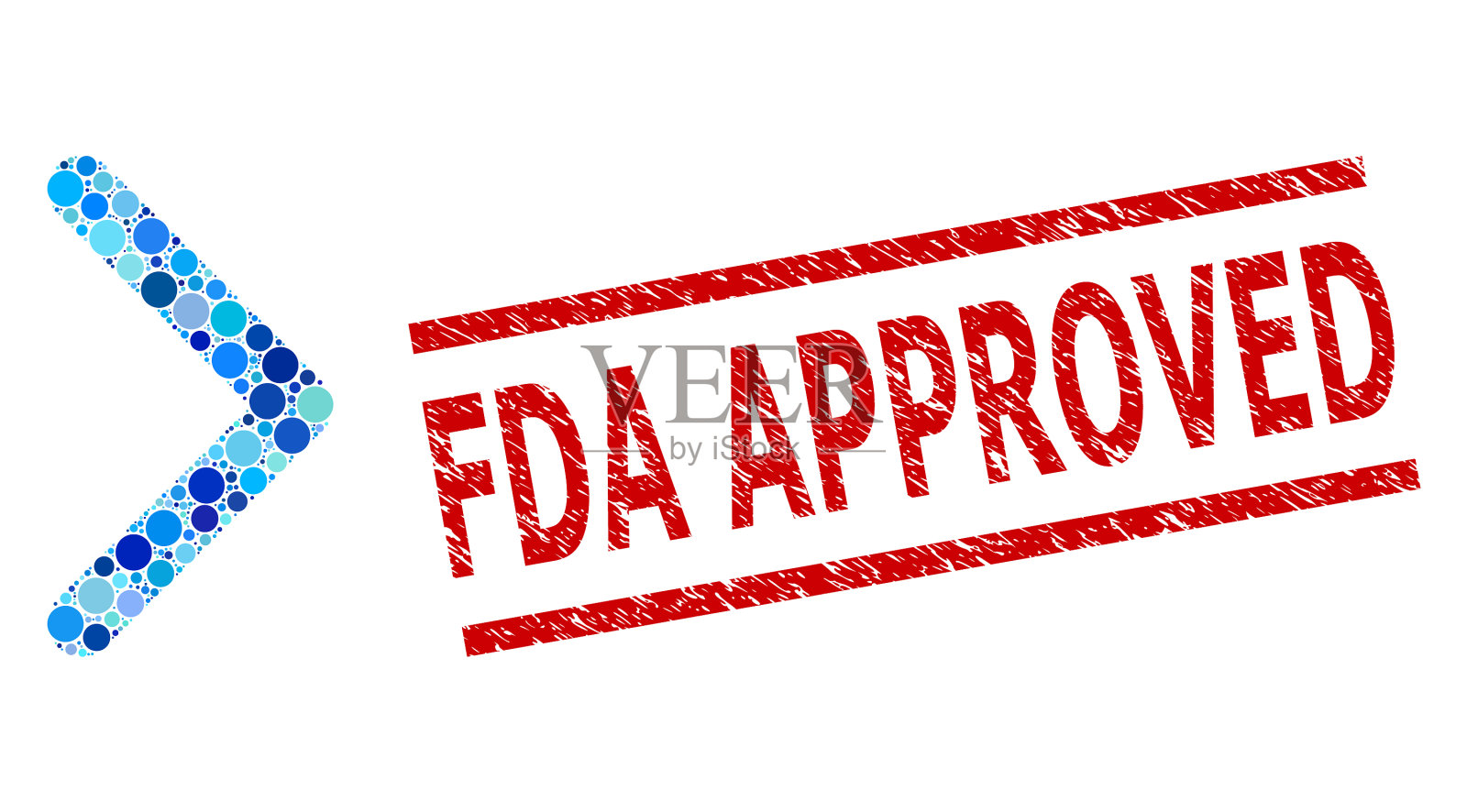 垃圾食品和药物管理局批准印章和方向正确插画图片素材