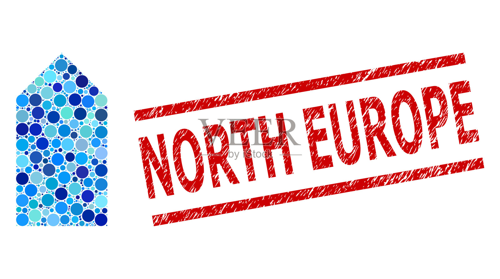 刻有北欧水印和方向向上插画图片素材